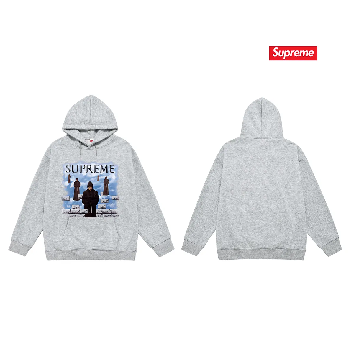 Style No. S2050 #terry P160💰 Velvet P170💰 Supreme Week 17 Bandana Box Logo Tee Cashew flower logo printed hooded sweatshirt Made of 400g large terry 430g silver fox velvet (drop shoulder large version) fabric, soft texture and no pilling Imported environmentally friendly printing glue The pattern is bright and three-dimensional Quality 💥Same style for men and women The upper body is trendy Color: black white gray Size: S M L XL XXL
