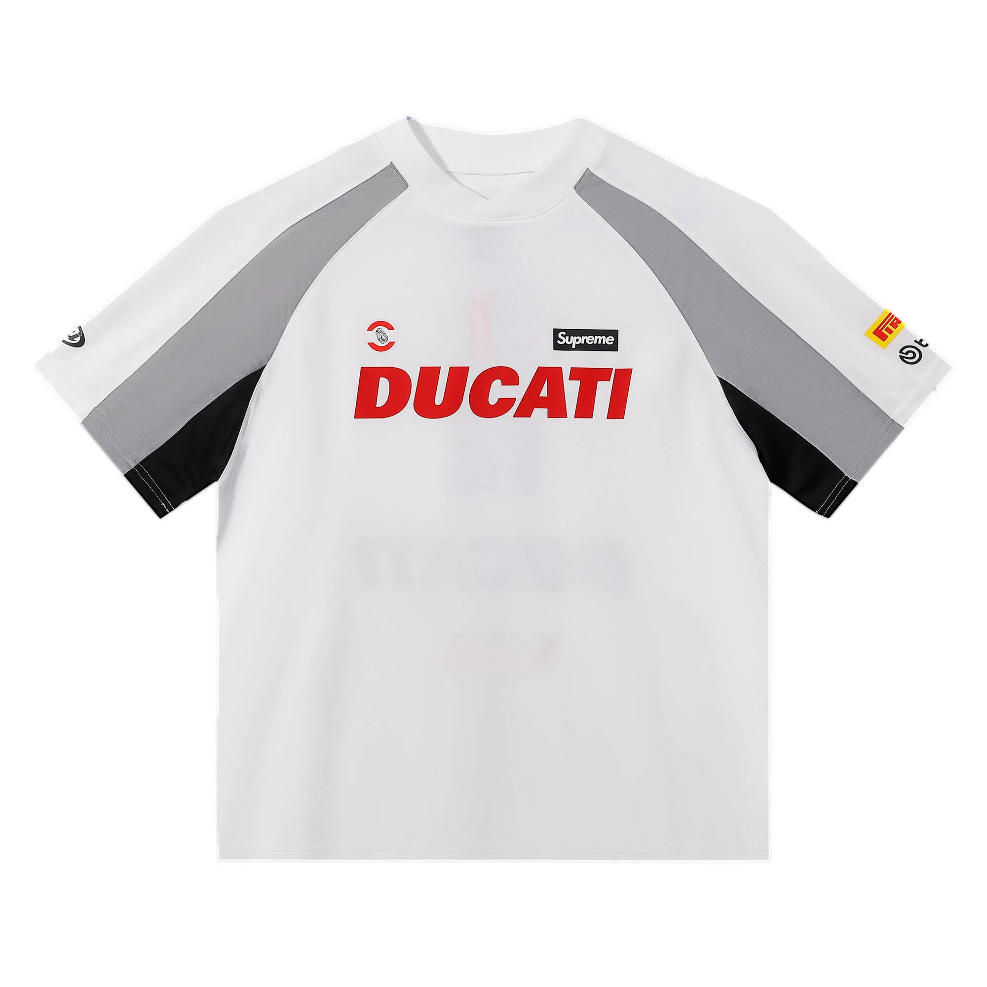 P170 Supreme Ducati Soccer Jersey Ducati joint jersey short-sleeved Size S M L XL Length 71-73-75-77 Bust 56-58-60-62