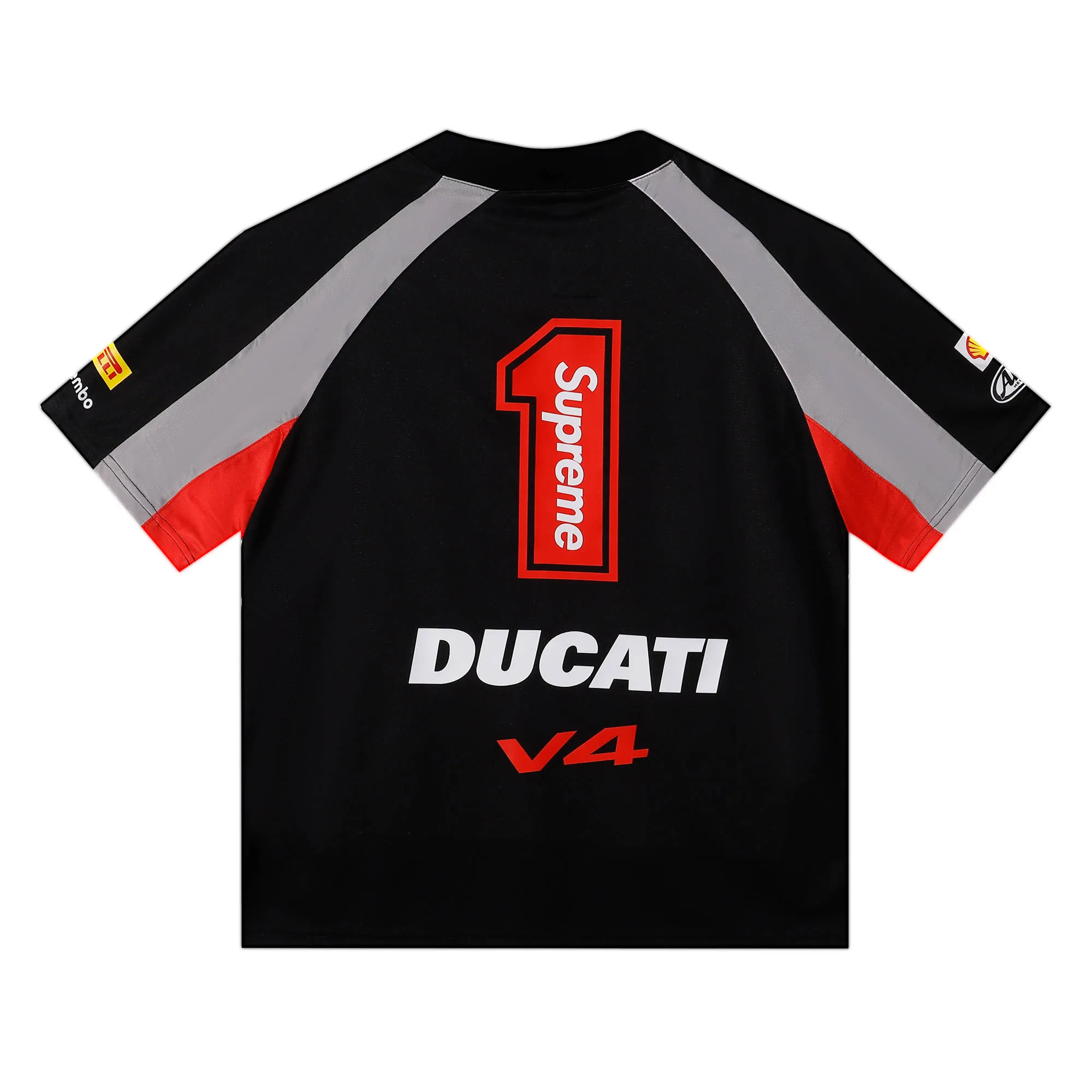 P170 Supreme Ducati Soccer Jersey Ducati joint jersey short-sleeved Size S M L XL Length 71-73-75-77 Bust 56-58-60-62