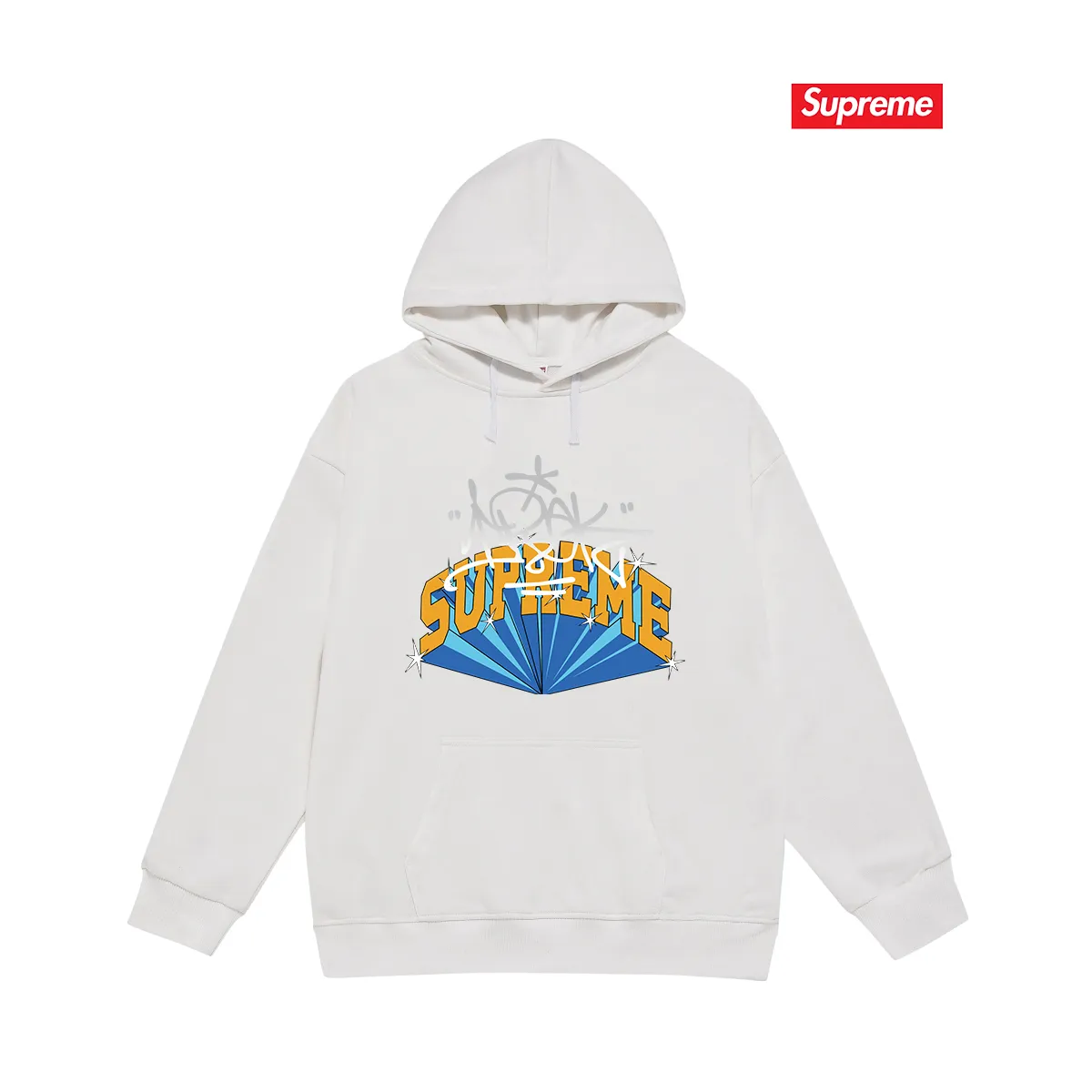 Style No. S2079 #terry P160💰 Velvet P170💰 Supreme FW22 Week 5 IRAK Arc Tee Logo letter printed hooded sweatshirt Made of 400g large terry 430g silver fox velvet (drop shoulder large version) fabric, soft texture and no pilling Imported environmentally friendly printing glue The pattern is bright and three-dimensional Quality 💥Same style for men and women The upper body is trendy Color: black white gray Size: S M L XL XXL