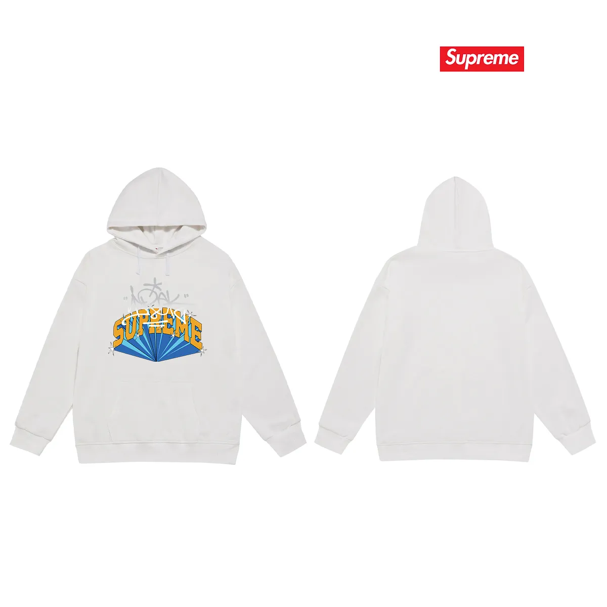 Style No. S2079 #terry P160💰 Velvet P170💰 Supreme FW22 Week 5 IRAK Arc Tee Logo letter printed hooded sweatshirt Made of 400g large terry 430g silver fox velvet (drop shoulder large version) fabric, soft texture and no pilling Imported environmentally friendly printing glue The pattern is bright and three-dimensional Quality 💥Same style for men and women The upper body is trendy Color: black white gray Size: S M L XL XXL