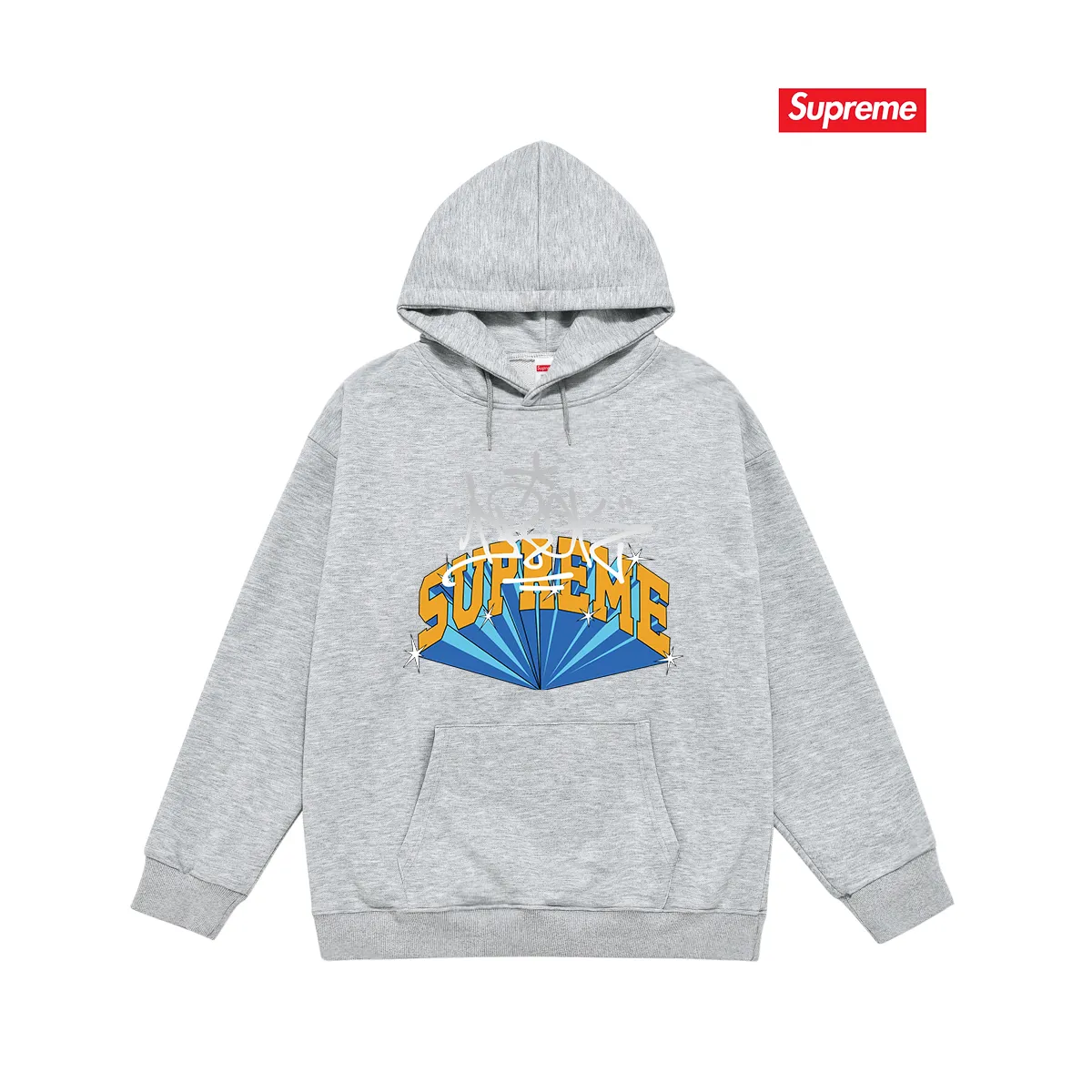 Style No. S2079 #terry P160💰 Velvet P170💰 Supreme FW22 Week 5 IRAK Arc Tee Logo letter printed hooded sweatshirt Made of 400g large terry 430g silver fox velvet (drop shoulder large version) fabric, soft texture and no pilling Imported environmentally friendly printing glue The pattern is bright and three-dimensional Quality 💥Same style for men and women The upper body is trendy Color: black white gray Size: S M L XL XXL