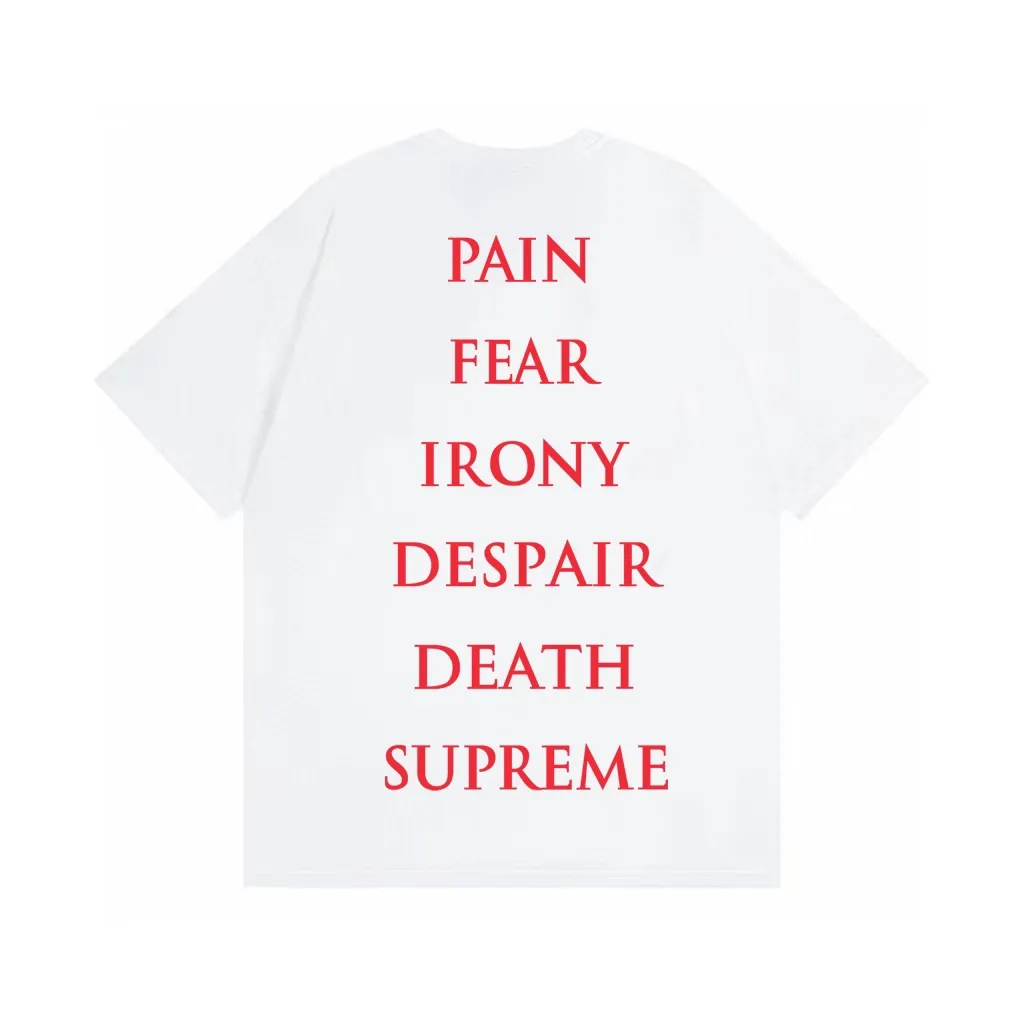 #S105 p110💰 Supreme Week4 xThe Crow co-branded Tee crow angel devil pattern print Loose fit Made of 260g combed cotton double yarn From fabrics to accessories, all three standards are complete and follow ZP Imported Matsui company slurry printing will never crack The whole piece adopts three-needle five-thread technology (neckline-shoulder seam-sleeve seam double line, looks more three-dimensional and textured) The same craftsmanship as the original version, classic version Feel free to compare zp. The whole piece adopts three-needle five-thread craftsmanship (neckline-shoulder seam-sleeve seam double thread, which looks more three-dimensional and textured). It has the same craftsmanship as the original original, classic version. Color: White, Black, Dark Green, Purple. Size: S M L XL XXL