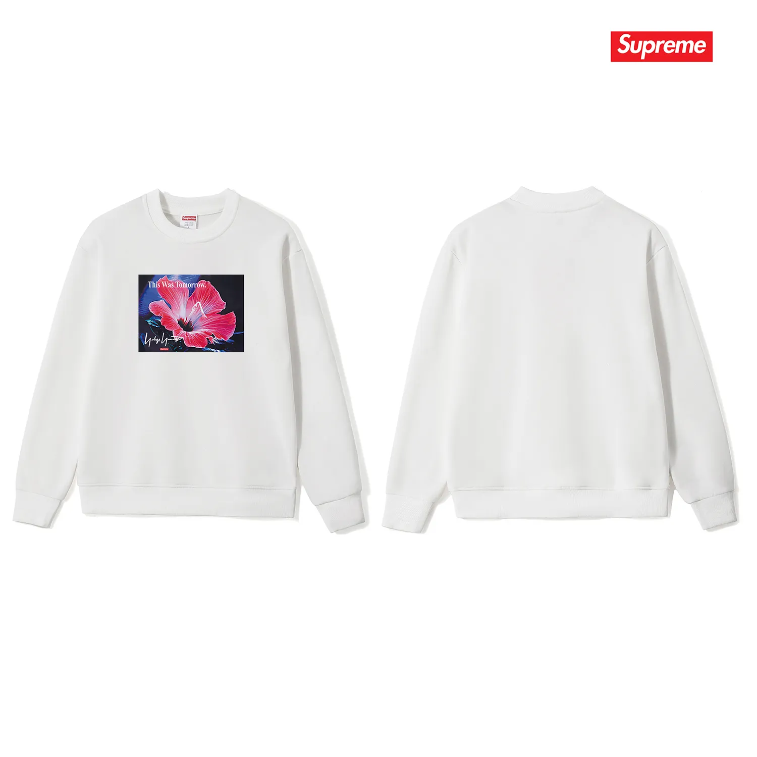 Style No. S1121 #terryp150💰Fleece 160💰Supreme Yamamoto Yohji co-branded floral print round neck sweatshirt Made of 400g large terry (drop shoulder large version) fabric, soft texture and no pilling Imported environmentally friendly printing glue The pattern is bright and three-dimensional Quality💥Same style for men and women The upper body is trendy Color: black white gray Size: S M L XL XXL