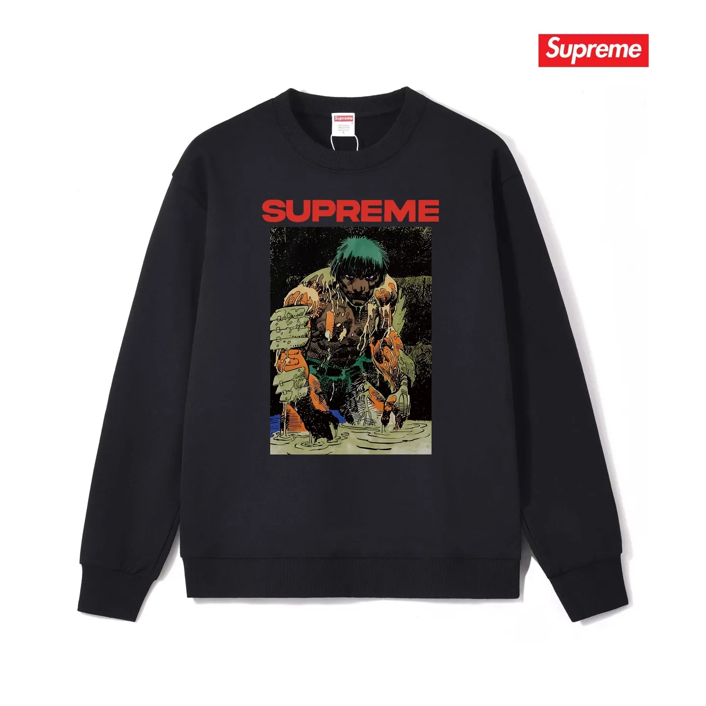 Style No. S1026 #terry p150💰 Velvet 160💰 Supreme SS23 Week9 RONIN TEE werewolf pattern printed round neck sweatshirt Made of 400 grams of large terry (drop shoulder large version) fabric, soft texture and no pilling Imported environmentally friendly printing glue The pattern is bright and three-dimensional Quality 💥 Same style for men and women The upper body is trendy Color: black white gray Size: S M L XL XXL