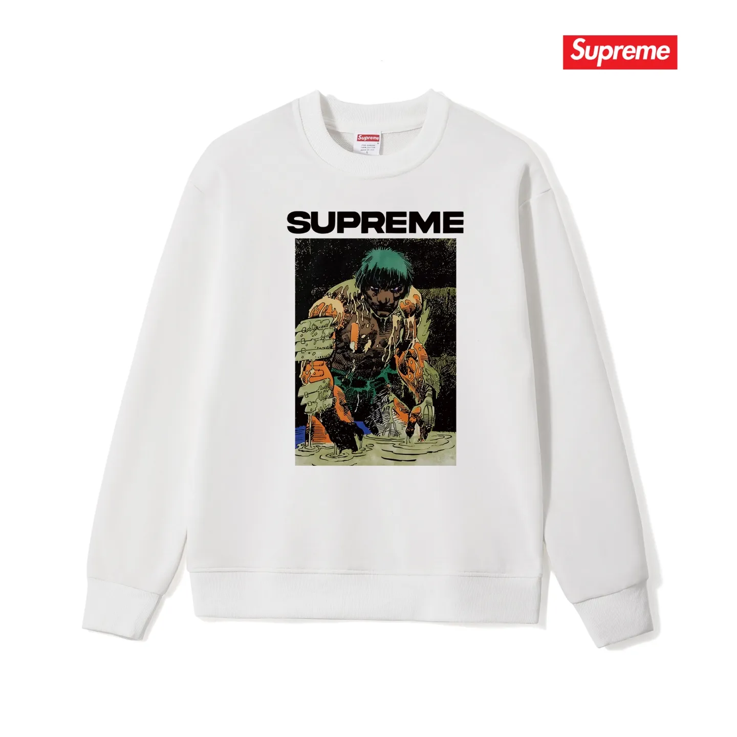 Style No. S1026 #terry p150💰 Velvet 160💰 Supreme SS23 Week9 RONIN TEE werewolf pattern printed round neck sweatshirt Made of 400 grams of large terry (drop shoulder large version) fabric, soft texture and no pilling Imported environmentally friendly printing glue The pattern is bright and three-dimensional Quality 💥 Same style for men and women The upper body is trendy Color: black white gray Size: S M L XL XXL