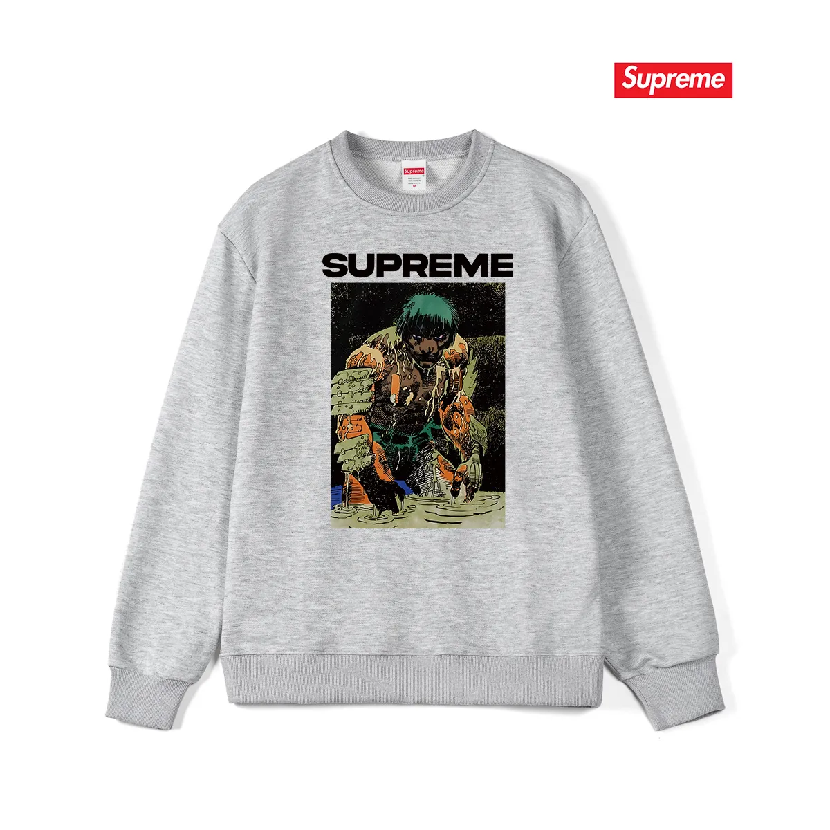 Style No. S1026 #terry p150💰 Velvet 160💰 Supreme SS23 Week9 RONIN TEE werewolf pattern printed round neck sweatshirt Made of 400 grams of large terry (drop shoulder large version) fabric, soft texture and no pilling Imported environmentally friendly printing glue The pattern is bright and three-dimensional Quality 💥 Same style for men and women The upper body is trendy Color: black white gray Size: S M L XL XXL