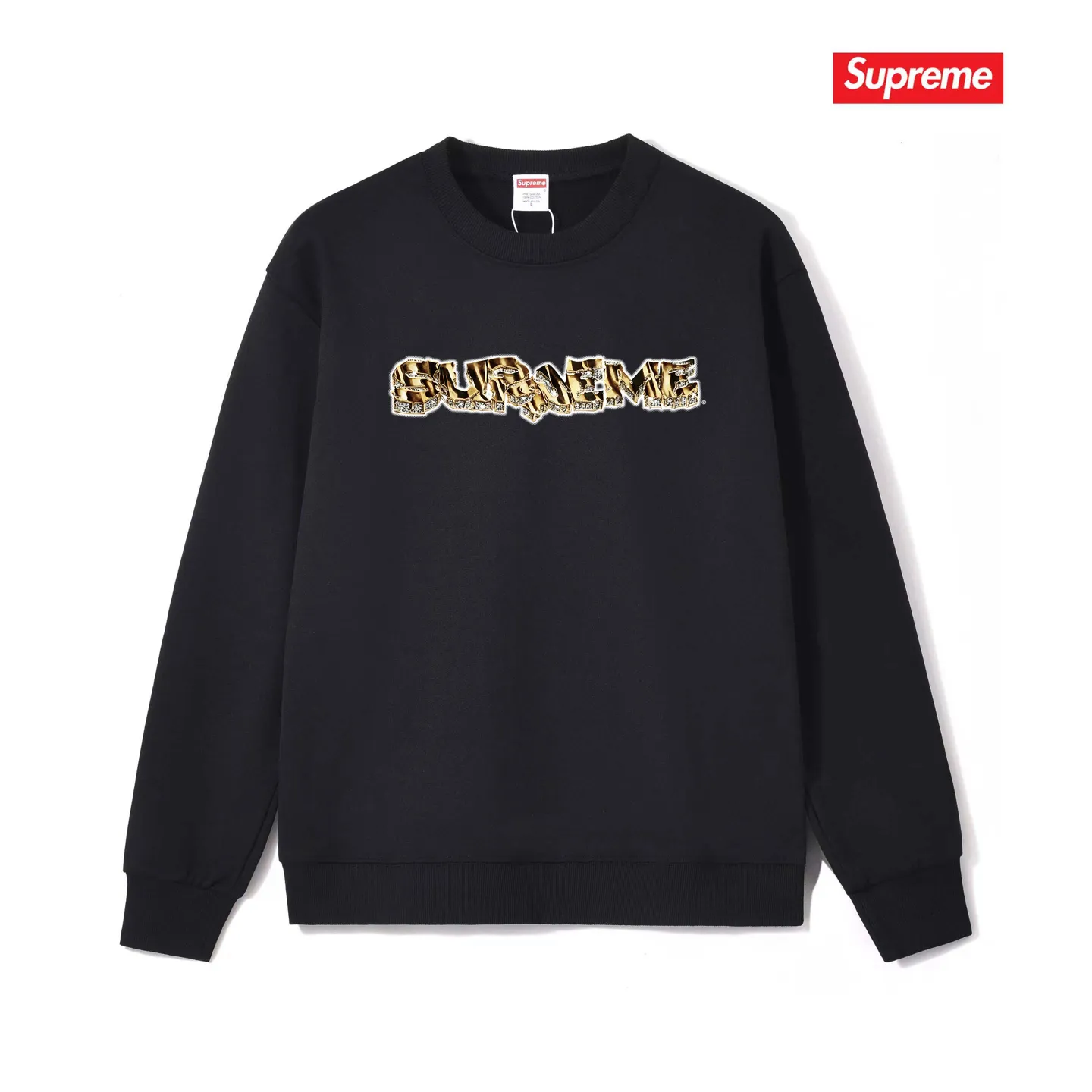 Style No. S1239 #terryp150💰 Velvet 160💰 Supreme Week 18 Diamond Tee Diamond Logo round neck sweatshirt Made of 400g large terry (drop shoulder large version) fabric, soft texture and no pilling Imported environmentally friendly printing glue The pattern is bright and three-dimensional Quality💥Same style for men and women The upper body is trendy Color: black white gray Size: S M L XL XXL