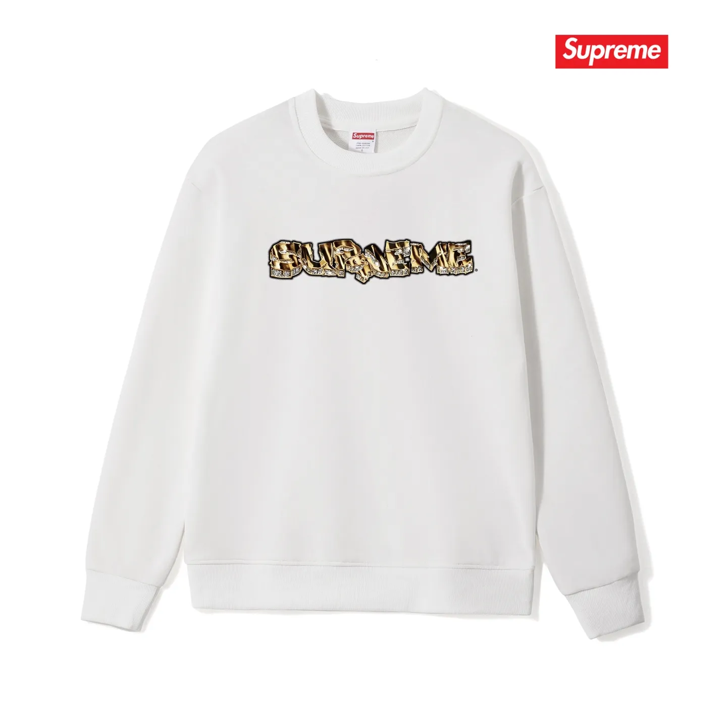 Style No. S1239 #terryp150💰 Velvet 160💰 Supreme Week 18 Diamond Tee Diamond Logo round neck sweatshirt Made of 400g large terry (drop shoulder large version) fabric, soft texture and no pilling Imported environmentally friendly printing glue The pattern is bright and three-dimensional Quality💥Same style for men and women The upper body is trendy Color: black white gray Size: S M L XL XXL