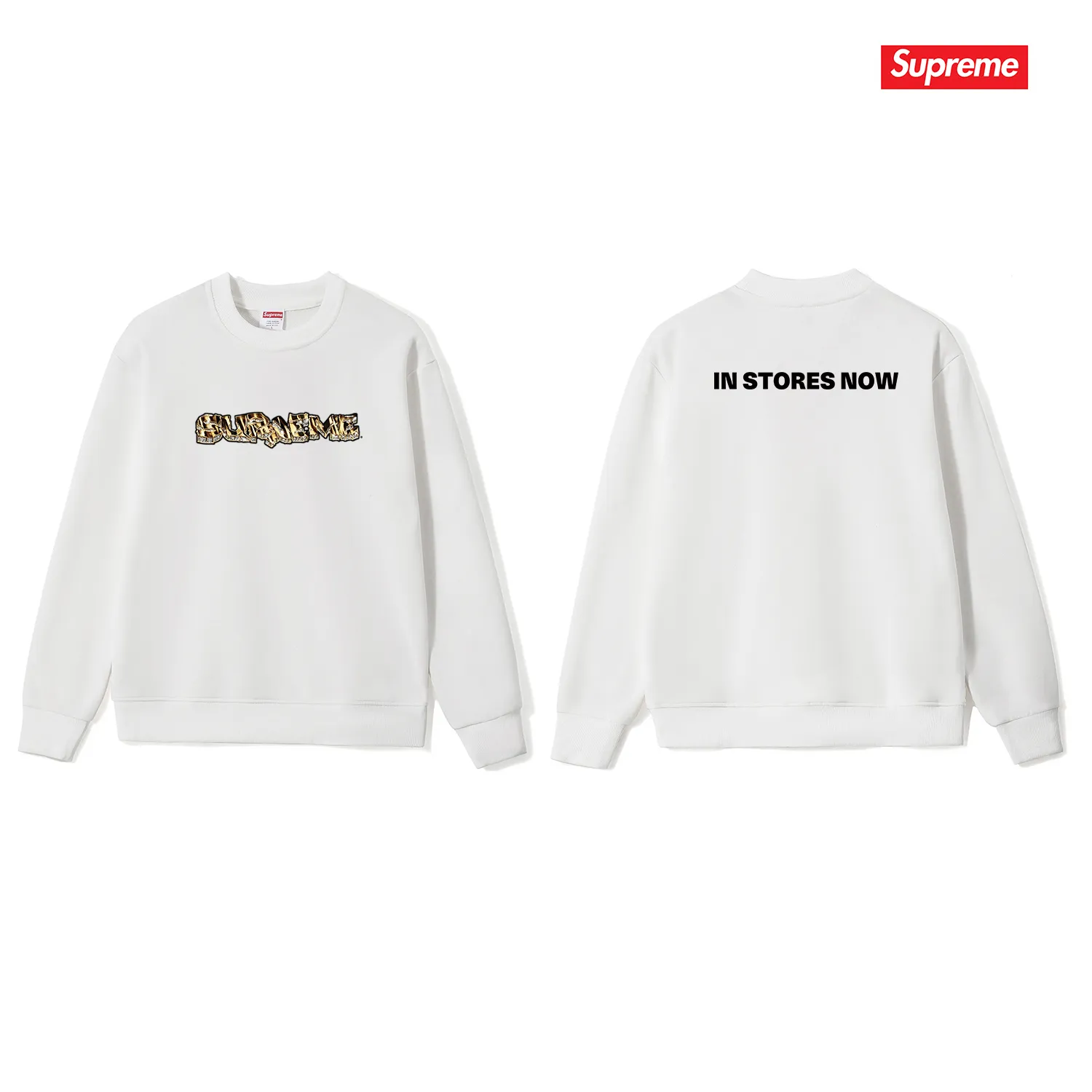 Style No. S1239 #terryp150💰 Velvet 160💰 Supreme Week 18 Diamond Tee Diamond Logo round neck sweatshirt Made of 400g large terry (drop shoulder large version) fabric, soft texture and no pilling Imported environmentally friendly printing glue The pattern is bright and three-dimensional Quality💥Same style for men and women The upper body is trendy Color: black white gray Size: S M L XL XXL