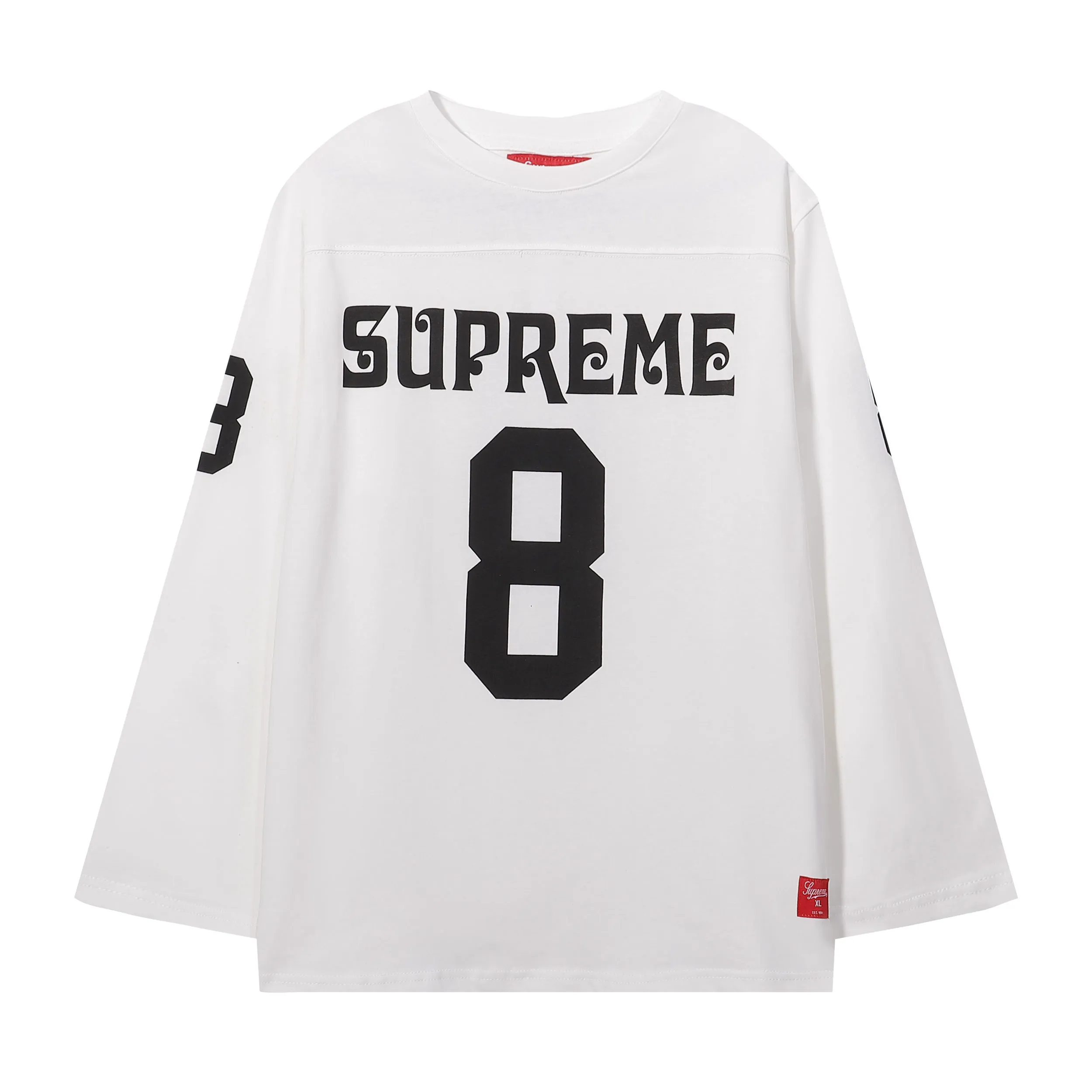 P160 supreme size 8 printed long-sleeved T-shirt black off-white SMLXL size S M L
