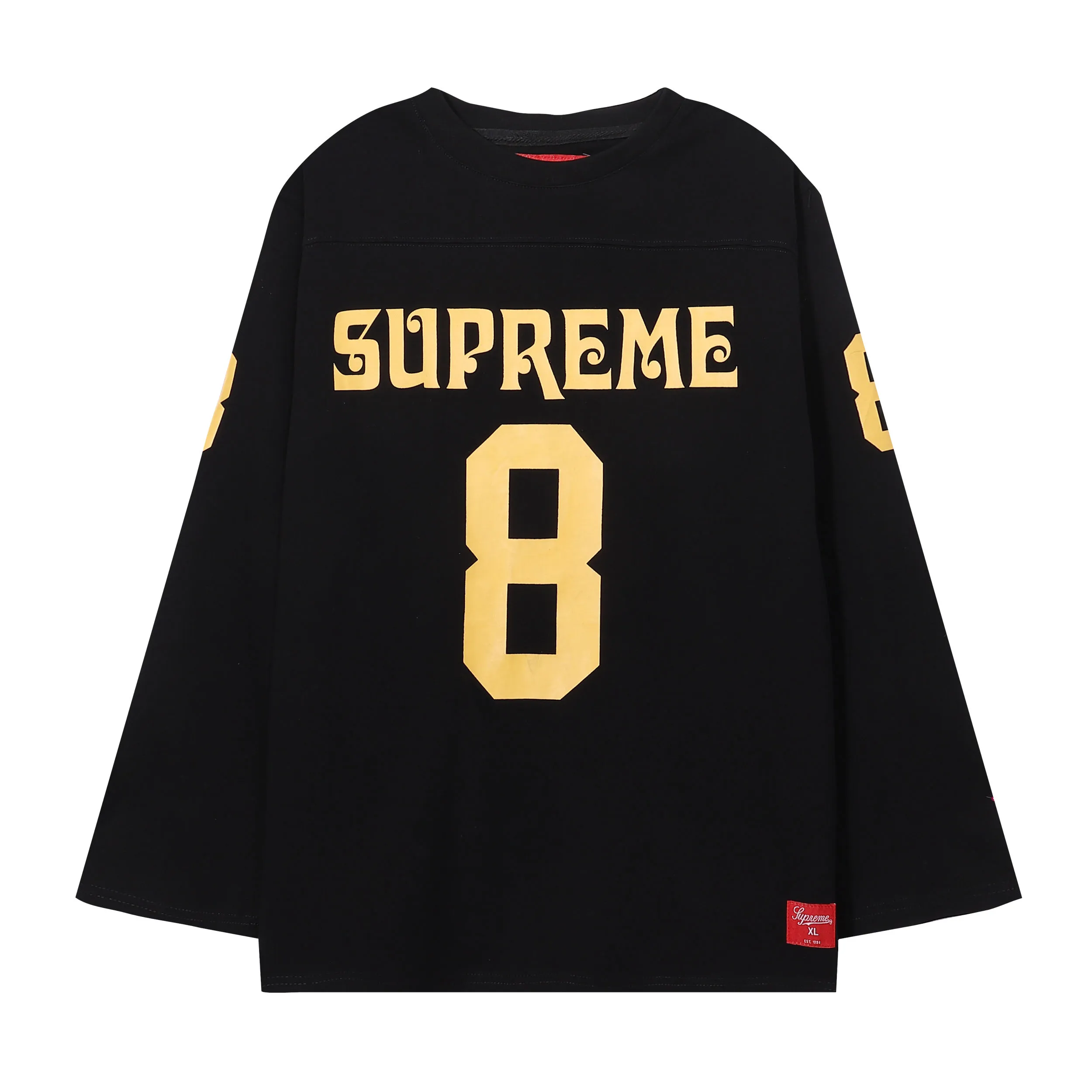 P160 supreme size 8 printed long-sleeved T-shirt black off-white SMLXL size S M L