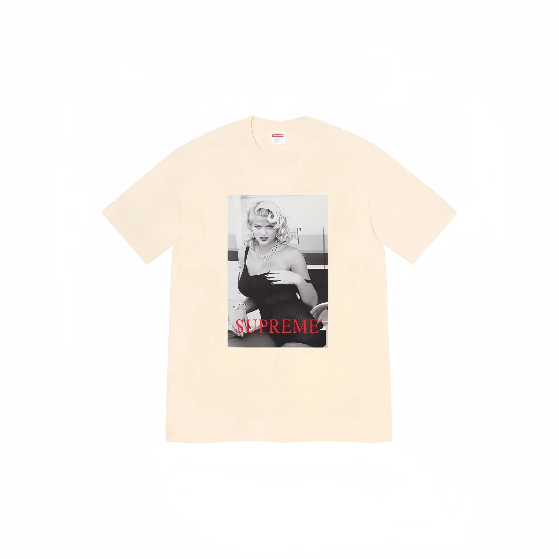 #S48 P110💰 Supreme Nike co-branded series Week 8 Anna Nicole Smith Tee Anna Nicole Smith graphic printed short-sleeved T-shirt is made of 260 grams of combed cotton double yarn. From fabrics to accessories, all three standards are complete and ZP is imported. Matsui company’s slurry printing will never crack. The whole piece is made of three-needle five-thread technology. The neckline-shoulder seam-sleeve seam is double-lined, which looks more three-dimensional and textured) and the original version has the same craftsmanship and classic version. Feel free to compare zp. The whole piece adopts three-needle five-thread craftsmanship (neckline-shoulder seam-sleeve seam double thread, which looks more three-dimensional and textured). It has the same craftsmanship as the original original, classic version. Color: Beige, Pink, Yellow, Red, Black. Size: S M L XL XXL.