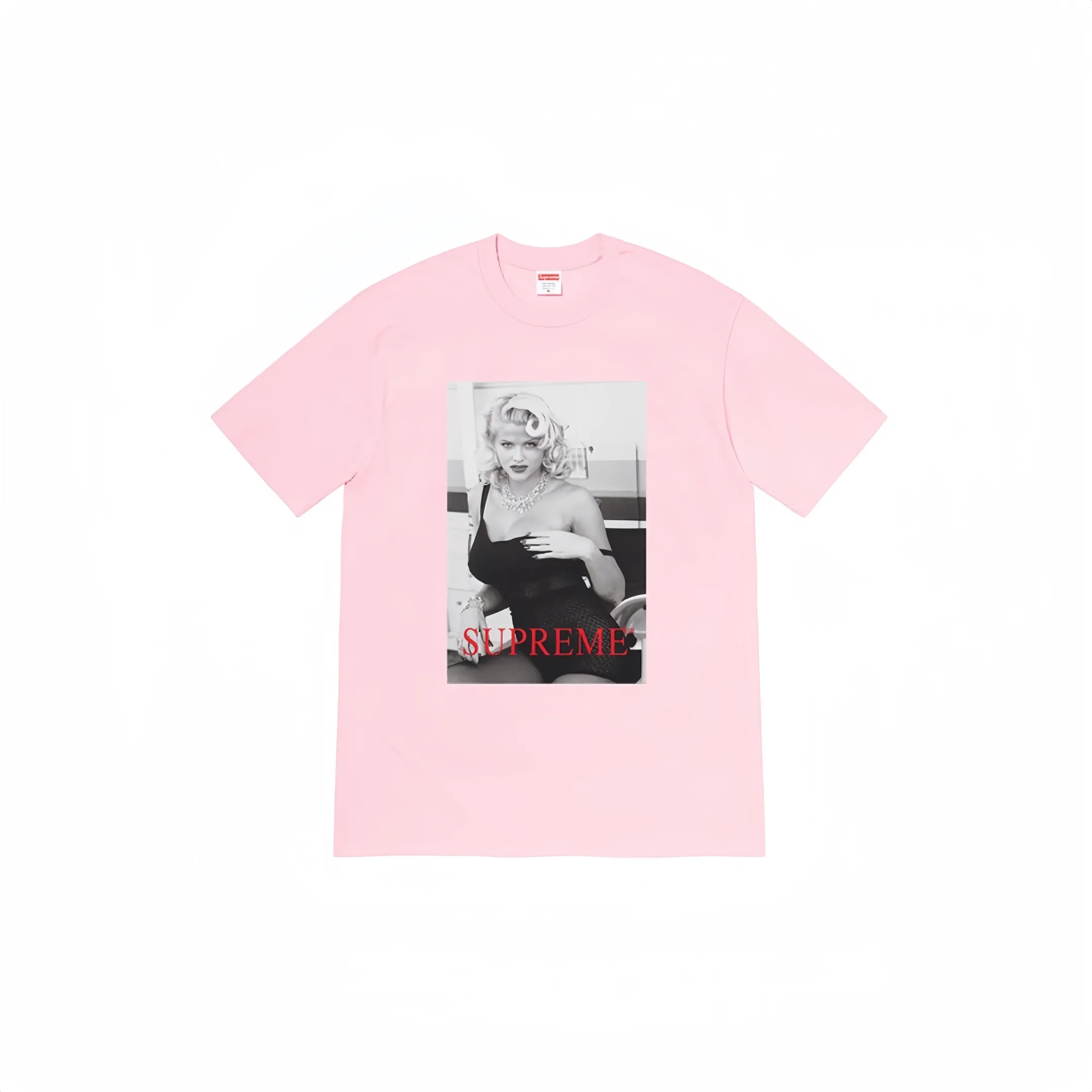 #S48 P110💰 Supreme Nike co-branded series Week 8 Anna Nicole Smith Tee Anna Nicole Smith graphic printed short-sleeved T-shirt is made of 260 grams of combed cotton double yarn. From fabrics to accessories, all three standards are complete and ZP is imported. Matsui company’s slurry printing will never crack. The whole piece is made of three-needle five-thread technology. The neckline-shoulder seam-sleeve seam is double-lined, which looks more three-dimensional and textured) and the original version has the same craftsmanship and classic version. Feel free to compare zp. The whole piece adopts three-needle five-thread craftsmanship (neckline-shoulder seam-sleeve seam double thread, which looks more three-dimensional and textured). It has the same craftsmanship as the original original, classic version. Color: Beige, Pink, Yellow, Red, Black. Size: S M L XL XXL.