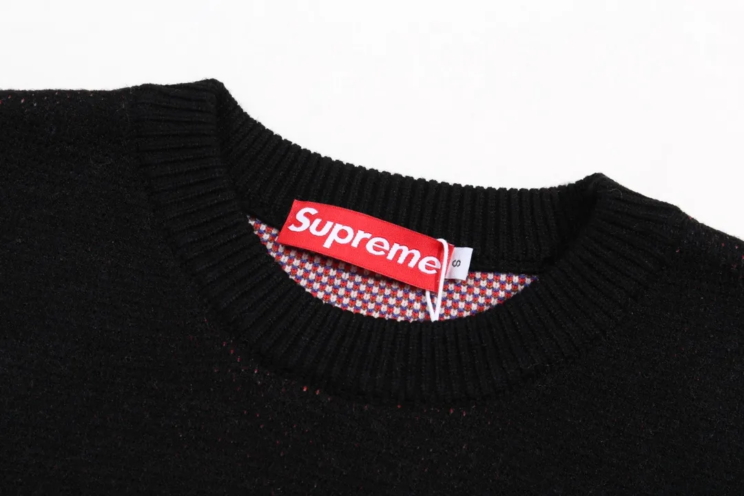 P300 supreme Snow White and the Seven Dwarfs jacquard crew neck sweater Color: Black White Size: S M L XL XXL