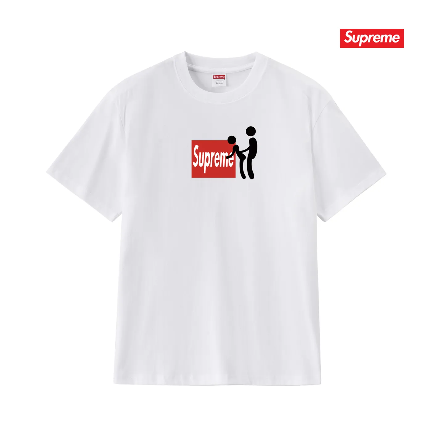 S211 P110💰 SupFW25 Funny Box logo short-sleeved American retro T-shirt. Same style for men and women. Loose fit. Made of 260g combed cotton double yarn. From fabric to accessories, all three standards are complete and follow ZP. Imported Matsui company's slurry printing will never crack. The whole piece adopts three-needle five-thread technology. The neckline-shoulder seam-sleeve seam is double-lined, which looks more three-dimensional and textured.) The same process as the original version, classic version Feel free to compare zp. The whole piece adopts three-needle five-thread craftsmanship (neckline-shoulder seam-sleeve seam double thread, which looks more three-dimensional and textured). It has the same craftsmanship as the original original, classic version. Color: black, white, light gray, pink, navy. Size: S M L XL XXL
