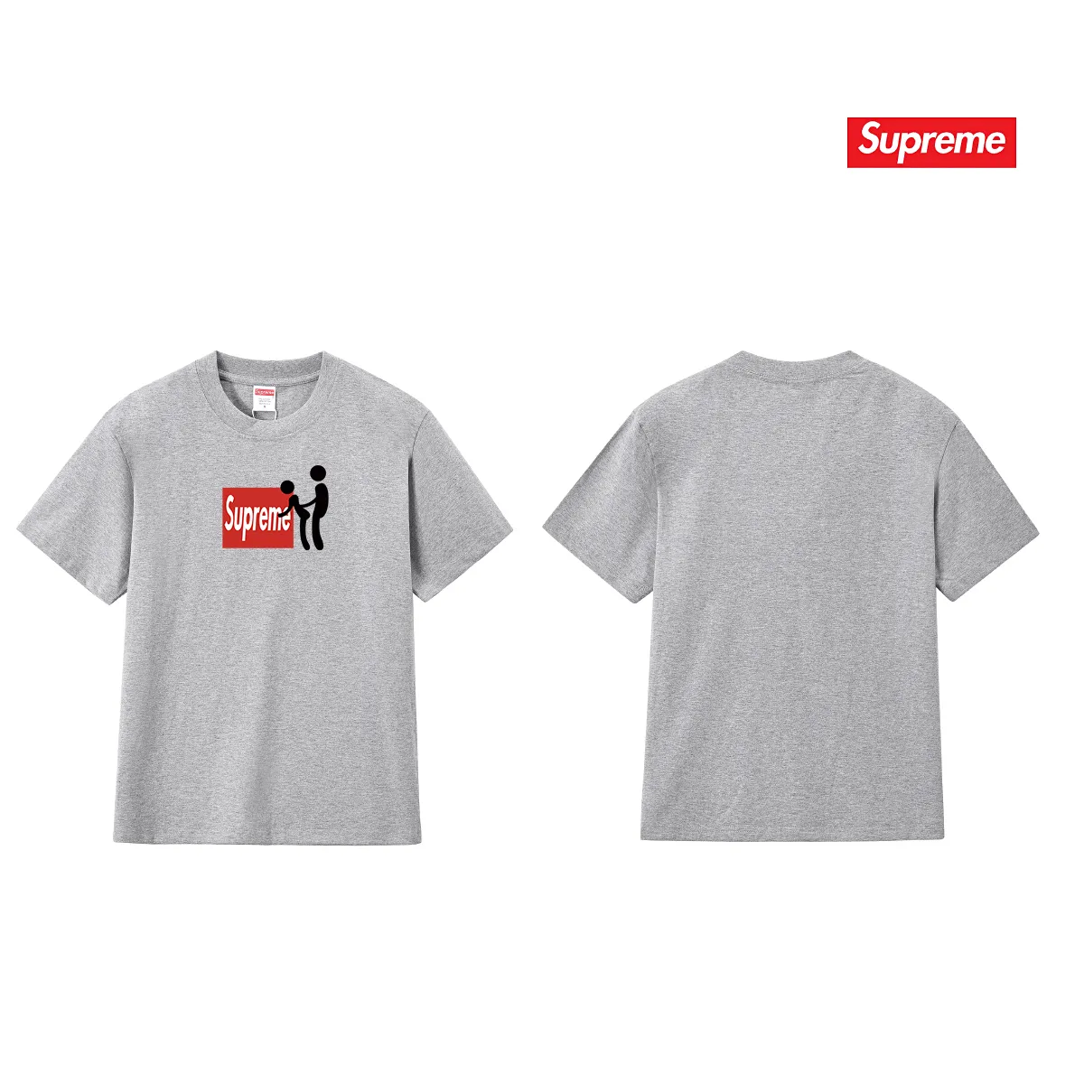 S211 P110💰 SupFW25 Funny Box logo short-sleeved American retro T-shirt. Same style for men and women. Loose fit. Made of 260g combed cotton double yarn. From fabric to accessories, all three standards are complete and follow ZP. Imported Matsui company's slurry printing will never crack. The whole piece adopts three-needle five-thread technology. The neckline-shoulder seam-sleeve seam is double-lined, which looks more three-dimensional and textured.) The same process as the original version, classic version Feel free to compare zp. The whole piece adopts three-needle five-thread craftsmanship (neckline-shoulder seam-sleeve seam double thread, which looks more three-dimensional and textured). It has the same craftsmanship as the original original, classic version. Color: black, white, light gray, pink, navy. Size: S M L XL XXL