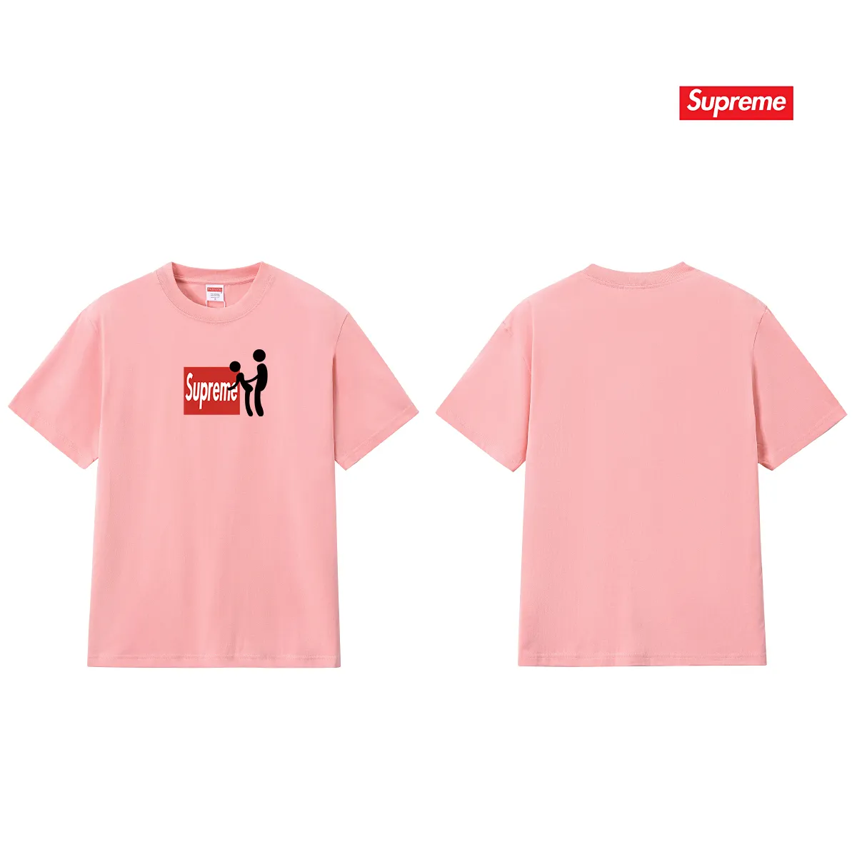 S211 P110💰 SupFW25 Funny Box logo short-sleeved American retro T-shirt. Same style for men and women. Loose fit. Made of 260g combed cotton double yarn. From fabric to accessories, all three standards are complete and follow ZP. Imported Matsui company's slurry printing will never crack. The whole piece adopts three-needle five-thread technology. The neckline-shoulder seam-sleeve seam is double-lined, which looks more three-dimensional and textured.) The same process as the original version, classic version Feel free to compare zp. The whole piece adopts three-needle five-thread craftsmanship (neckline-shoulder seam-sleeve seam double thread, which looks more three-dimensional and textured). It has the same craftsmanship as the original original, classic version. Color: black, white, light gray, pink, navy. Size: S M L XL XXL