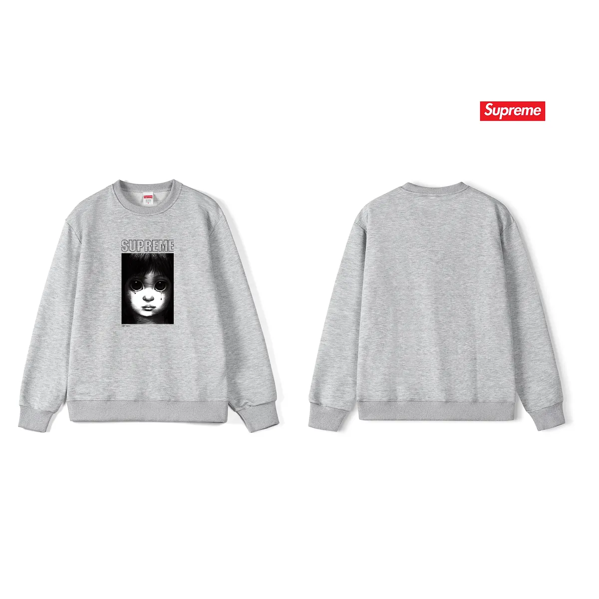 Style No. S1177 #terry p150💰 Velvet 160💰 Sup SS24 MARGARET KEANE co-branded character pattern printed round neck sweatshirt Made of 400 grams of large terry (drop shoulder large version) fabric, soft texture and no pilling Imported environmentally friendly printing glue The pattern is bright and three-dimensional Quality 💥Same style for men and women The upper body is trendy Color: black white gray Size: S M L XL XXL
