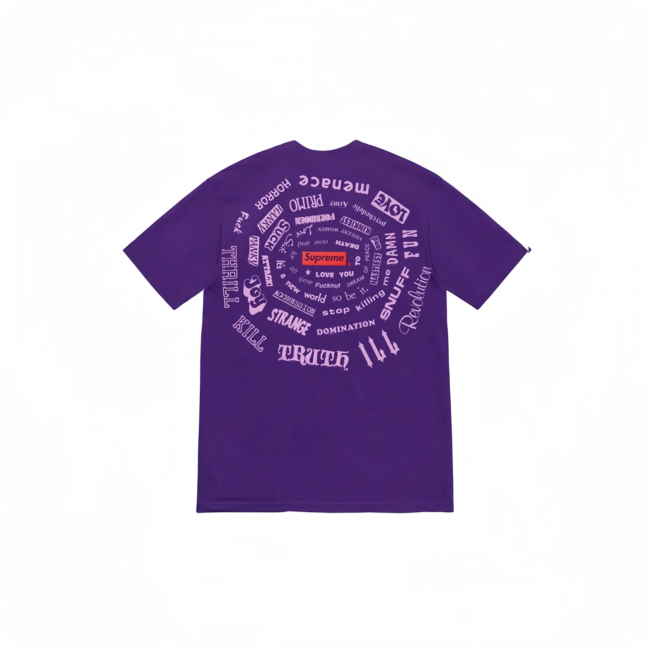 #S60 P110💰 Supreme SS21 Spiral Tee Short-sleeved T-shirt with spiral letters. Same style for men and women. Same style for men and women. Loose fit. Made of 260g combed cotton double yarn. From fabrics to accessories, all three standards are complete and follow ZP. Imported Matsui company's slurry printing will never crack. The whole piece adopts three-needle five-thread process. The neckline-shoulder seam-sleeve seam is double-lined, which looks more three-dimensional and textured.) The same process as the original version, classic version Feel free to compare zp. The whole piece adopts three-needle five-thread craftsmanship (neckline-shoulder seam-sleeve seam double thread, which looks more three-dimensional and textured). It has the same craftsmanship as the original original, classic version. Color: black, white, orange, purple, green. Size: S M L XL XXL