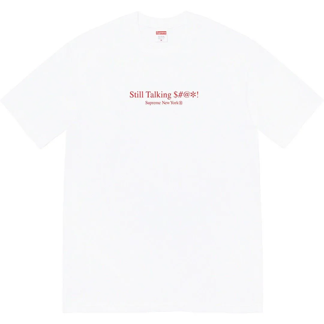 S139 P110💰 American trendy 22SS Still Talking Tee with logo on the back, short-sleeved T-shirt with letter print, American style, loose fit. Made of 260g combed cotton double yarn. All three standards are complete from fabric to accessories. ZP. Imported Matsui Company slurry printing will never crack. The whole piece adopts three-needle five-thread technology. The neckline-shoulder seam-sleeve seam is double-lined, which looks more three-dimensional and textured.) The same process as the original version, classic version Feel free to compare zp. The whole piece adopts three-needle five-thread craftsmanship. The neckline-shoulder seam-sleeve seam is double-threaded, which looks more three-dimensional and textured.) It has the same craftsmanship as the original original, classic version. Color: Black White Size: S M L XL XXL