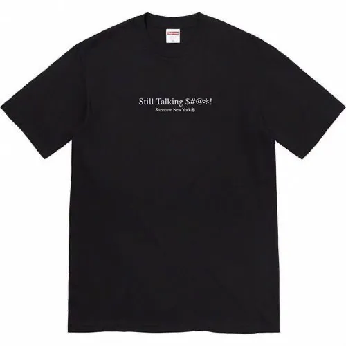 S139 P110💰 American trendy 22SS Still Talking Tee with logo on the back, short-sleeved T-shirt with letter print, American style, loose fit. Made of 260g combed cotton double yarn. All three standards are complete from fabric to accessories. ZP. Imported Matsui Company slurry printing will never crack. The whole piece adopts three-needle five-thread technology. The neckline-shoulder seam-sleeve seam is double-lined, which looks more three-dimensional and textured.) The same process as the original version, classic version Feel free to compare zp. The whole piece adopts three-needle five-thread craftsmanship. The neckline-shoulder seam-sleeve seam is double-threaded, which looks more three-dimensional and textured.) It has the same craftsmanship as the original original, classic version. Color: Black White Size: S M L XL XXL