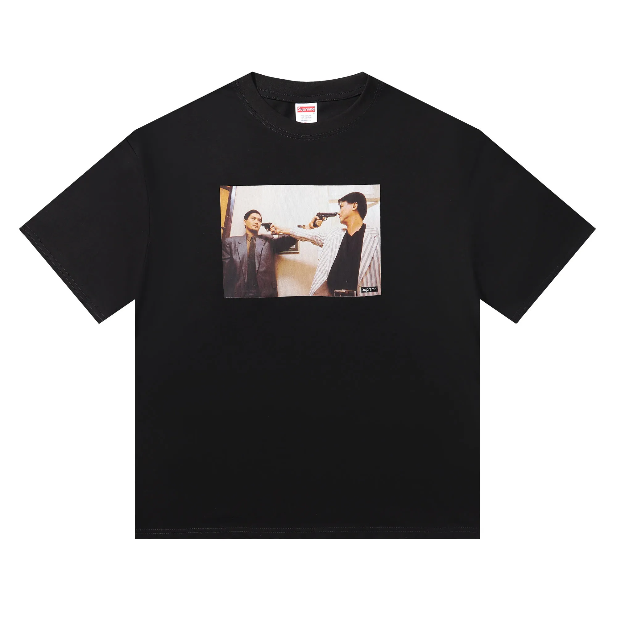 P140 supreme Chow Yun-fat's Bloody Heroes White Black SMLXL Size Shoulder Width Bust Length S 52 56 70 M 54 58 72 L 56 60 74 XL 58 62 76