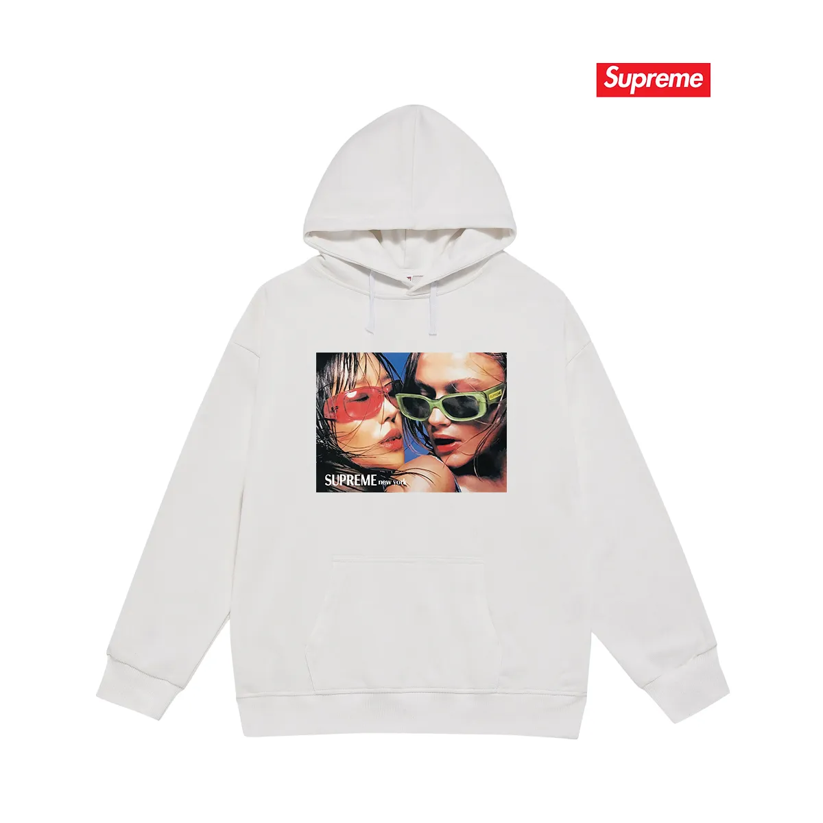 Style No. S2102 #terry P160💰 Velvet P170💰 Supreme SS23 Week9 EYEWEARTEE character print hooded sweatshirt Made of 400g large terry 430g silver fox velvet (off-shoulder large version) fabric, soft and non-pilling, imported environmentally friendly printing glue, bright and three-dimensional pattern, quality 💥Same style for men and women, the upper body is trendy Color: black white gray Size: S M L XL XXL
