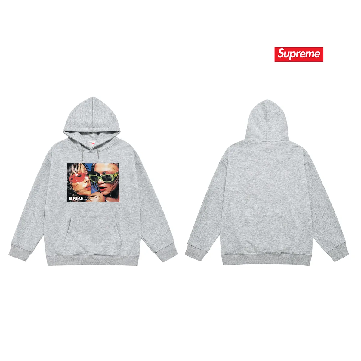 Style No. S2102 #terry P160💰 Velvet P170💰 Supreme SS23 Week9 EYEWEARTEE character print hooded sweatshirt Made of 400g large terry 430g silver fox velvet (off-shoulder large version) fabric, soft and non-pilling, imported environmentally friendly printing glue, bright and three-dimensional pattern, quality 💥Same style for men and women, the upper body is trendy Color: black white gray Size: S M L XL XXL
