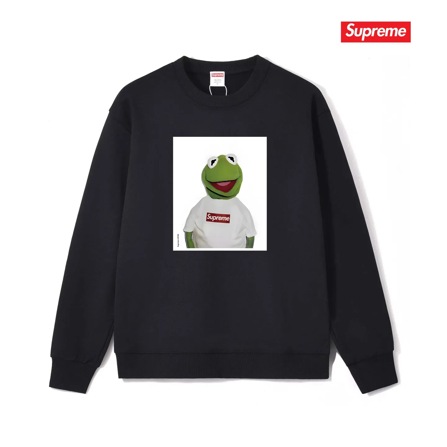 Style No. S1174 #terry p150💰 Velvet 160💰 Sup 74ss Summer new Komi frog round neck sweatshirt Made of 400g large terry (drop shoulder large version) fabric, soft and non-pilling texture, imported environmentally friendly printing glue, bright and three-dimensional pattern, quality 💥Male and female, the upper body is fashionable Color: black white gray Size: S M L XL XXL