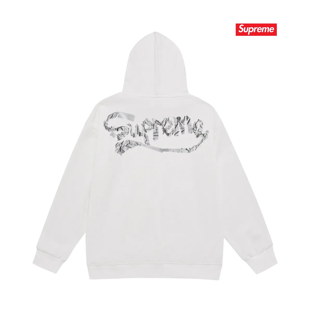 Style No. S2216 #terry P160💰 Velvet P170💰 Sup 80SS Tape Tee Logo printing on the back Hooded sweatshirt Made of 400g large terry 430g silver fox velvet (off-shoulder large version) fabric Soft texture and no pilling Imported environmentally friendly printing glue The pattern is bright and three-dimensional Quality 💥Same style for men and women The upper body is trendy Color: black white gray Size: S M L XL XXL