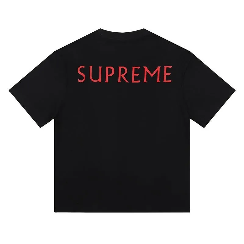 S143 P110💰 SUPREME retro niche trendy brand sheep print casual high street American style foreign trade pure cotton round neck short sleeves for men and women loose fit using 260g combed cotton double yarn from fabrics to accessories All three standards are complete and follow ZP Imported Matsui company slurry printing will never crack The whole piece adopts three-needle five-thread technology (collar-shoulder seam-sleeve seam double line, looks more three-dimensional and textured) consistent with the original version, classic version Feel free to compare zp. The whole piece adopts three-needle five-thread craftsmanship. The neckline-shoulder seam-sleeve seam is double-threaded, which looks more three-dimensional and textured.) It has the same craftsmanship as the original original, classic version. Color: Black White Size: S M L XL XXL