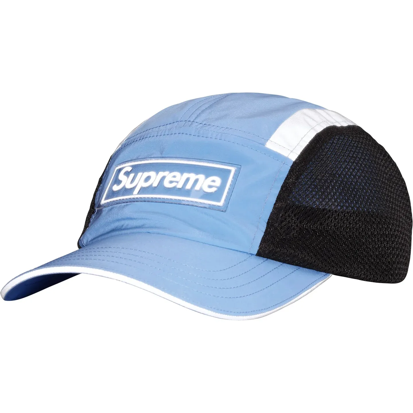 N110💰p150 Sup Side Mesh Camp Cap46M Reflective Side Mesh Baseball Cap Peaked Cap Black Apricot Red Blue