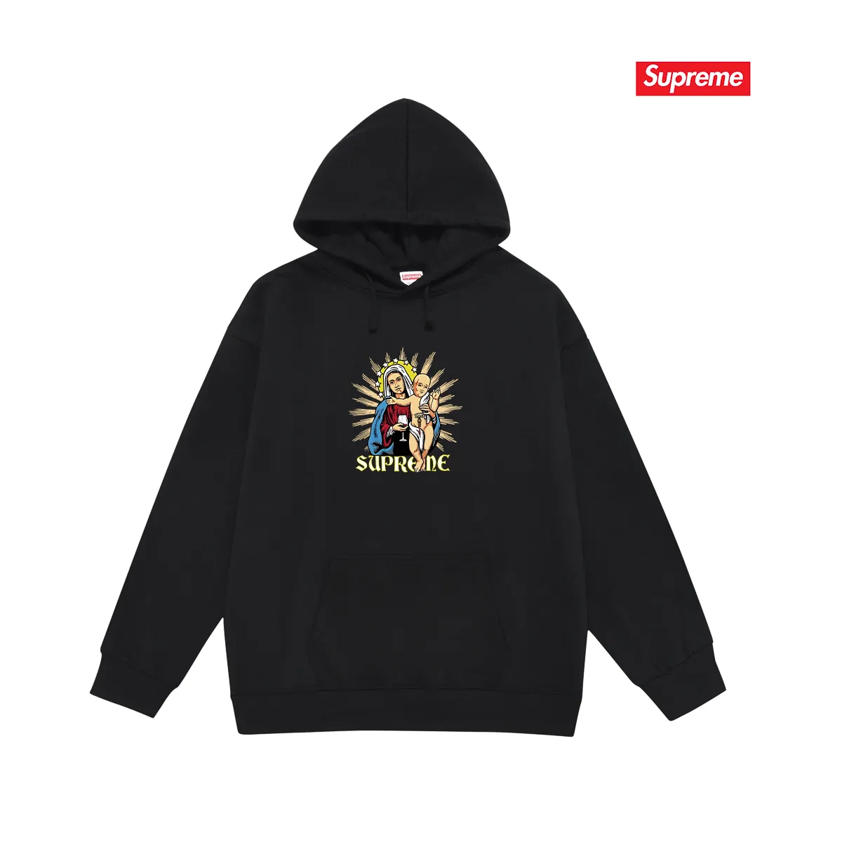 Style No. S2176 #terry P160💰 Velvet P170💰 Sup style FW24 T-shirt series WEEK8 chest print hooded sweatshirt Made of 400g large terry 430g silver fox velvet (drop shoulder large version) fabric, soft texture and no pilling Imported environmentally friendly printing glue The pattern is bright and three-dimensional Quality 💥Same style for men and women The upper body is trendy Color: black white gray Size: S M L XL XXL