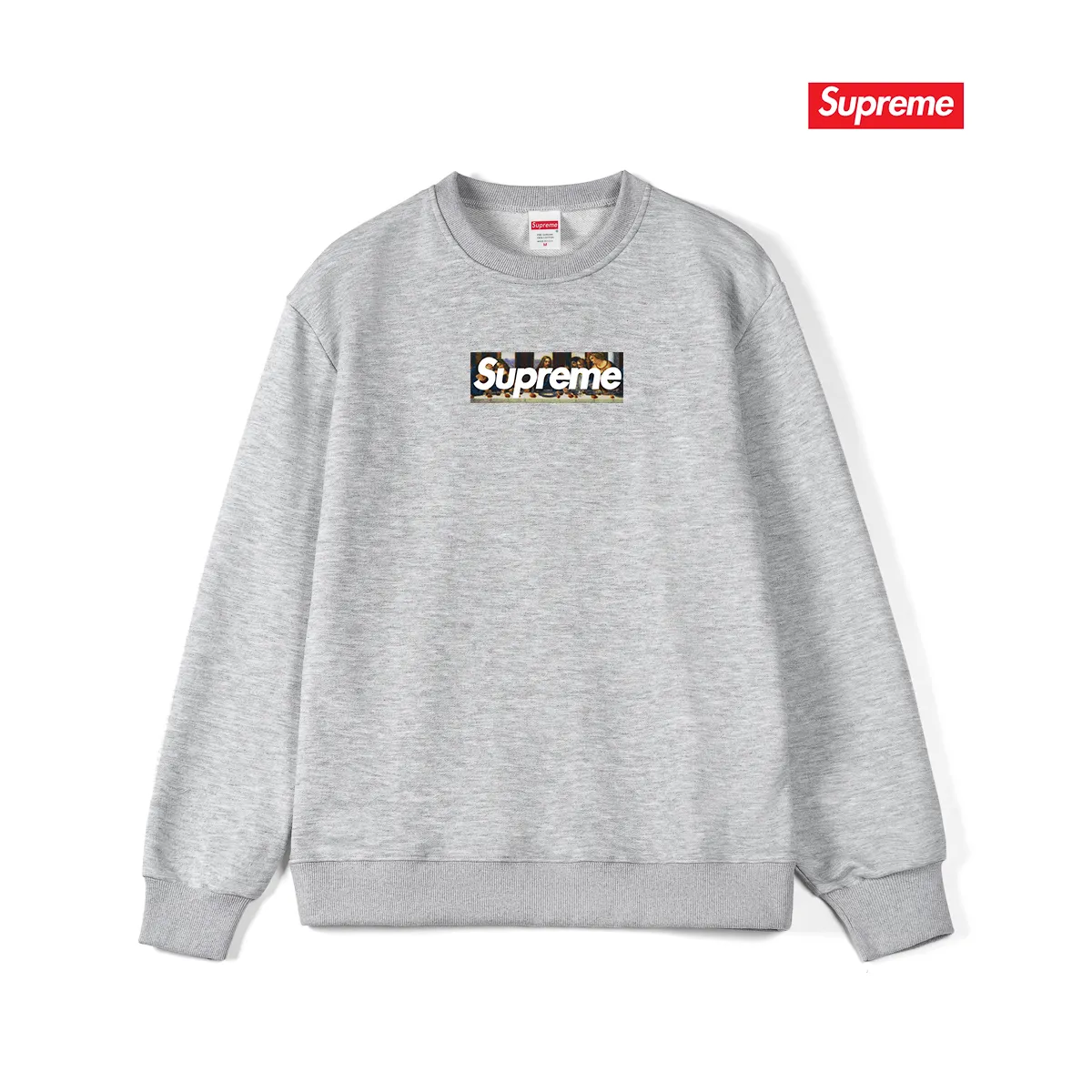 Style No. S1072 #terry p150💰 Velvet 160💰 Supreme Week 11 Milan Last Supper Milan opening limited Da Vinci The Last Supper round neck sweatshirt Made of 400 grams of large terry (drop shoulder large version) fabric, soft texture and no pilling Imported environmentally friendly printing glue The pattern is bright and three-dimensional Quality 💥Same style for men and women The upper body is trendy Color: black white gray Size: S M L XL XXL