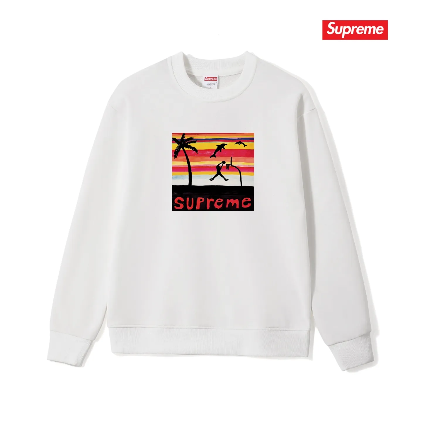 Style No. S1058 #terry p150💰 Velvet 160💰 Supreme SS21 Spiral Tee Unisex Round Neck Sweater Made of 400g large terry (drop shoulder large version) fabric, soft and non-pilling. Imported environmentally friendly printing glue. Bright and three-dimensional pattern. Quality💥 Unisex. The upper body is trendy. Color: Black White Gray Size: S M L XL XXL