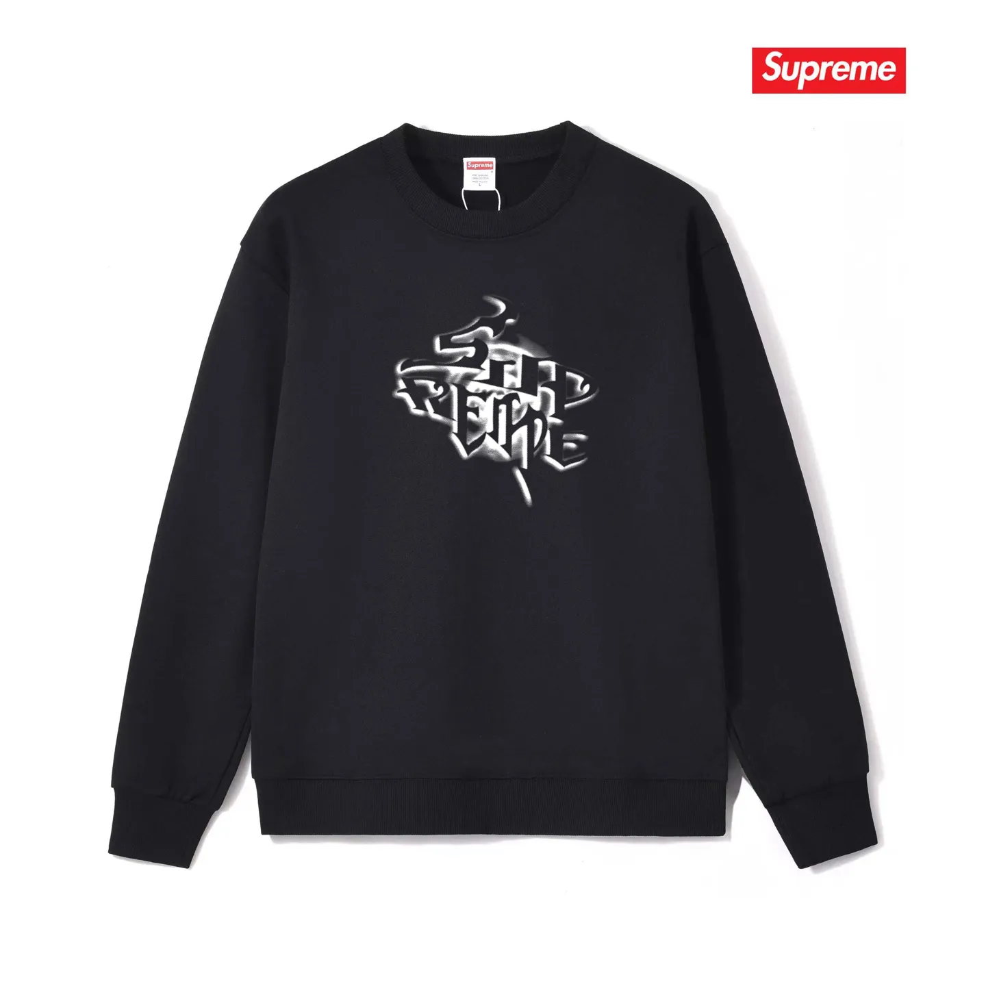 Style No. S1142 #terry p150💰 Velvet 160💰 Sup 24FW WEEK18 Letter printed round neck sweatshirt Made of 400g large terry (drop shoulder large version) fabric, soft and non-pilling texture, imported environmentally friendly printing glue, bright and three-dimensional pattern, quality 💥unisex style, trendy upper body, color: black, white, gray, size: S M L XL XXL