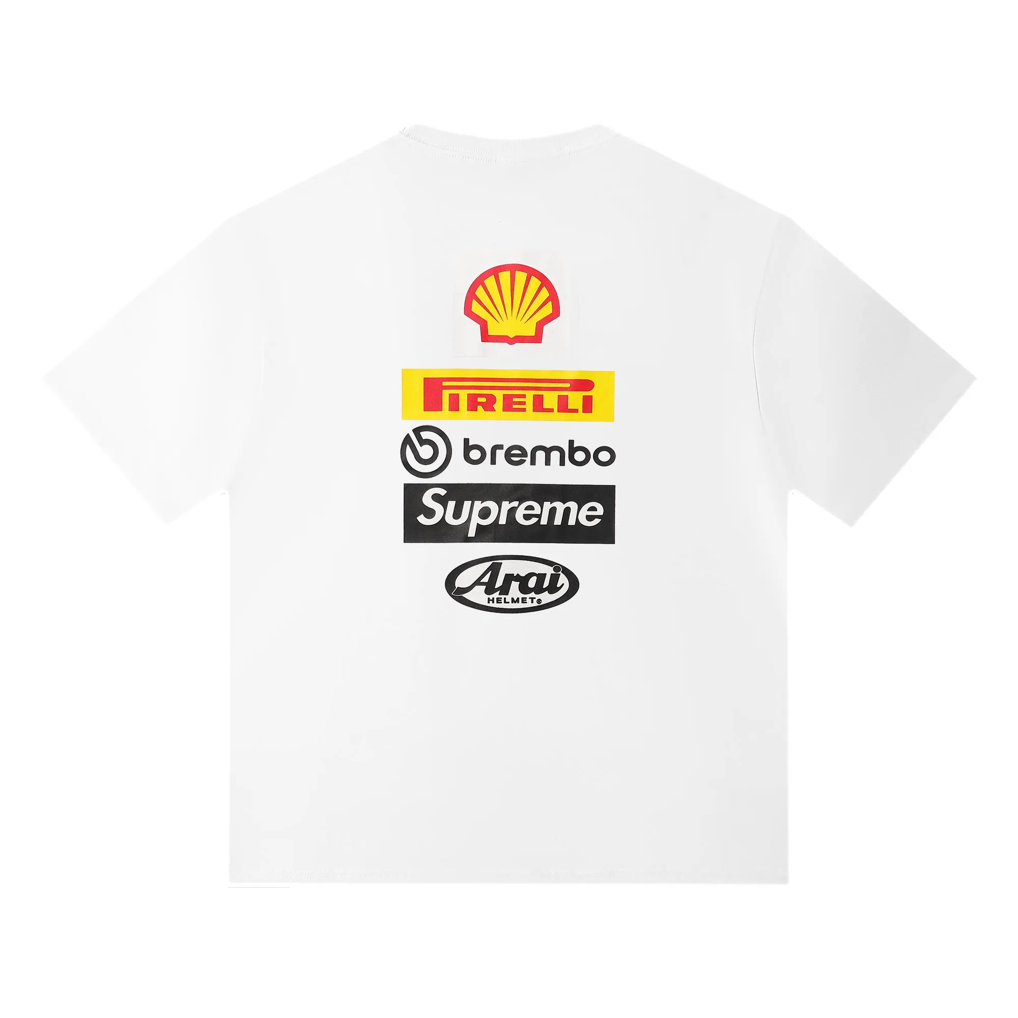 P136 supreme Ducati co-branded white black SMLXL size shoulder width chest length S 52 56 70 M 54 58 72 L 56 60 74 XL 58 62 76