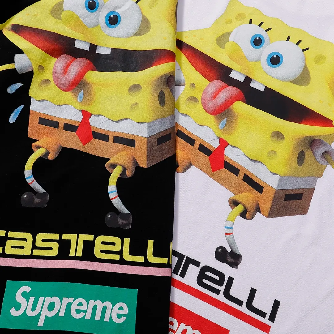 P200 Supreme SpongeBob SquarePants Joint Long Sleeve Black White SMLXL Size Chart Size S M L