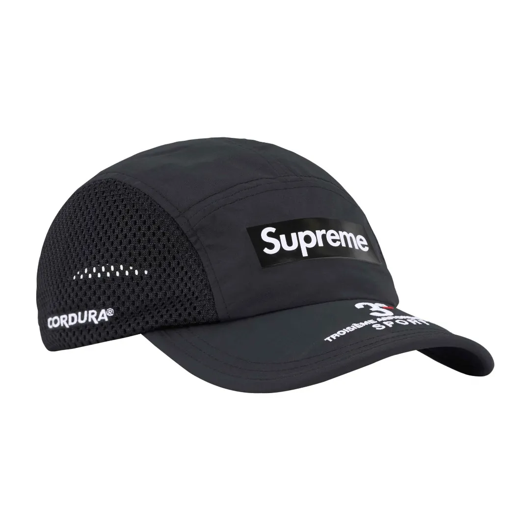 S394💰p150 Supreme 24ss Mesh Side Panel Camp Cap Color: Black White Red Blue