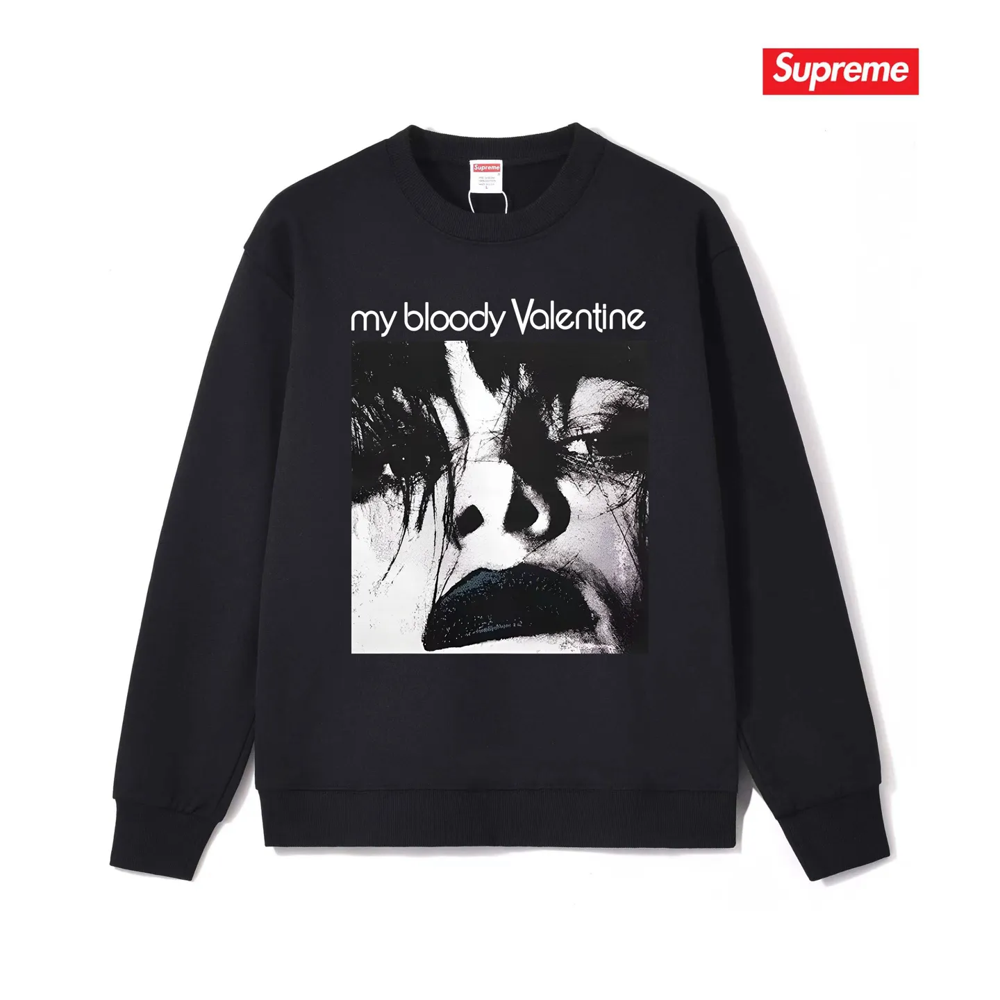 Style No. S1213 #terry p150💰 Plush 160💰 Sup music and art album Unisex round-neck sweatshirt Made of 400g large terry (drop shoulder large version) fabric, soft texture and no pilling Imported environmentally friendly printing glue The pattern is bright and three-dimensional Quality💥Same style for men and women The upper body is trendy Color: black white gray Size: S M L XL XXL