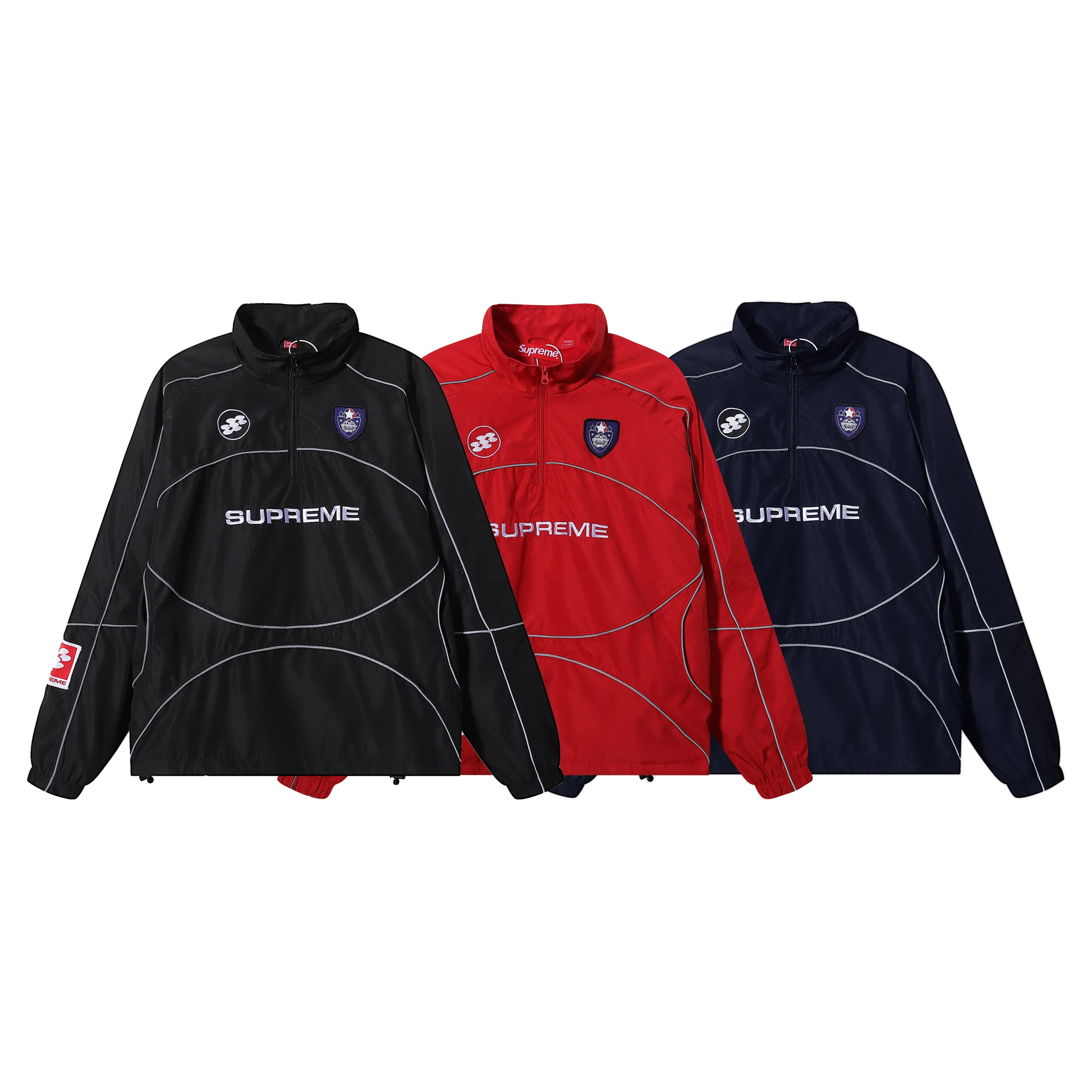 P360 sup Jacket Embroidered Reflective Pullover Jacket Black Navy Red SMLXL Length 68-70-72-74 Bust 134-138-142-146