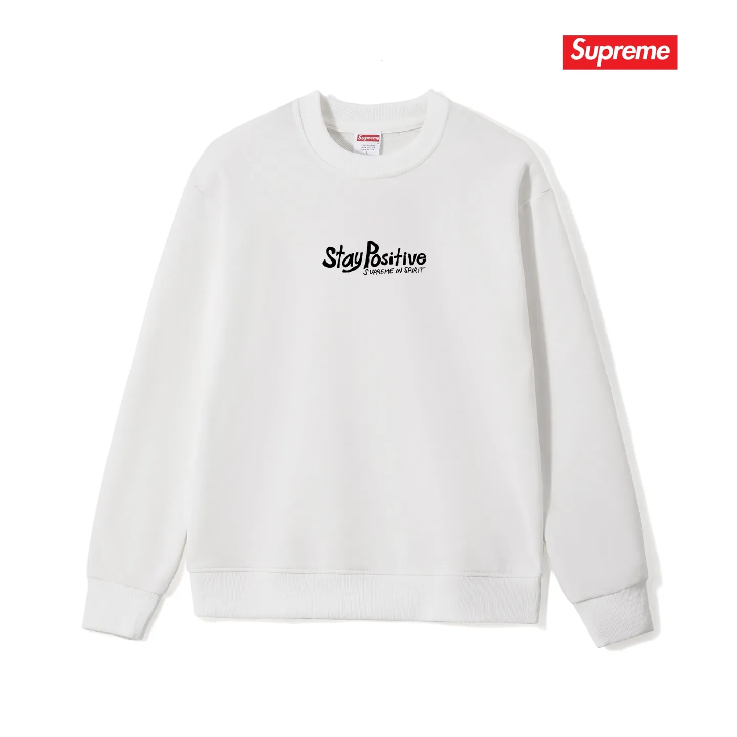 Style No. S1233 #terry p150💰 Velvet 160💰 Supreme Week 1 Stay Positive Tee Stay Positive English Print Round Neck Sweater Made of 400 grams of large terry (drop shoulder large version) fabric, soft texture and no pilling Imported environmentally friendly printing glue The pattern is bright and three-dimensional Quality💥Same style for men and women The upper body is trendy Color: Black White Gray Size: S M L XL XXL