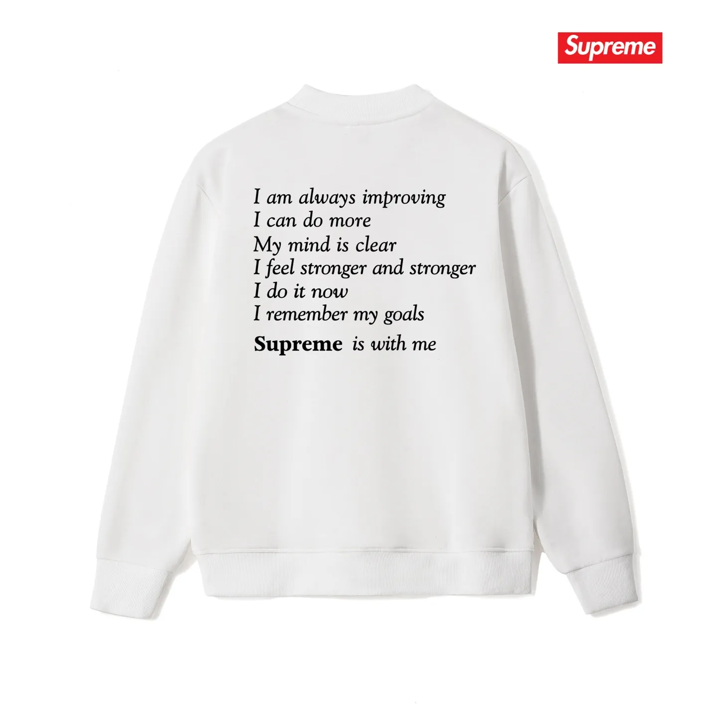 Style No. S1233 #terry p150💰 Velvet 160💰 Supreme Week 1 Stay Positive Tee Stay Positive English Print Round Neck Sweater Made of 400 grams of large terry (drop shoulder large version) fabric, soft texture and no pilling Imported environmentally friendly printing glue The pattern is bright and three-dimensional Quality💥Same style for men and women The upper body is trendy Color: Black White Gray Size: S M L XL XXL