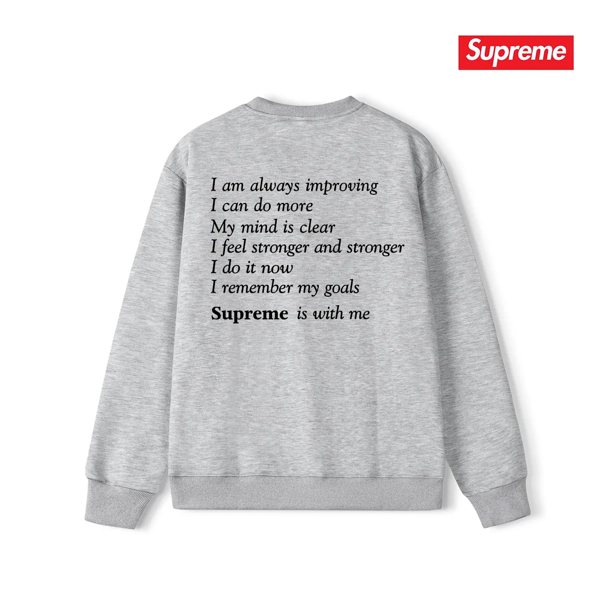 Style No. S1233 #terry p150💰 Velvet 160💰 Supreme Week 1 Stay Positive Tee Stay Positive English Print Round Neck Sweater Made of 400 grams of large terry (drop shoulder large version) fabric, soft texture and no pilling Imported environmentally friendly printing glue The pattern is bright and three-dimensional Quality💥Same style for men and women The upper body is trendy Color: Black White Gray Size: S M L XL XXL