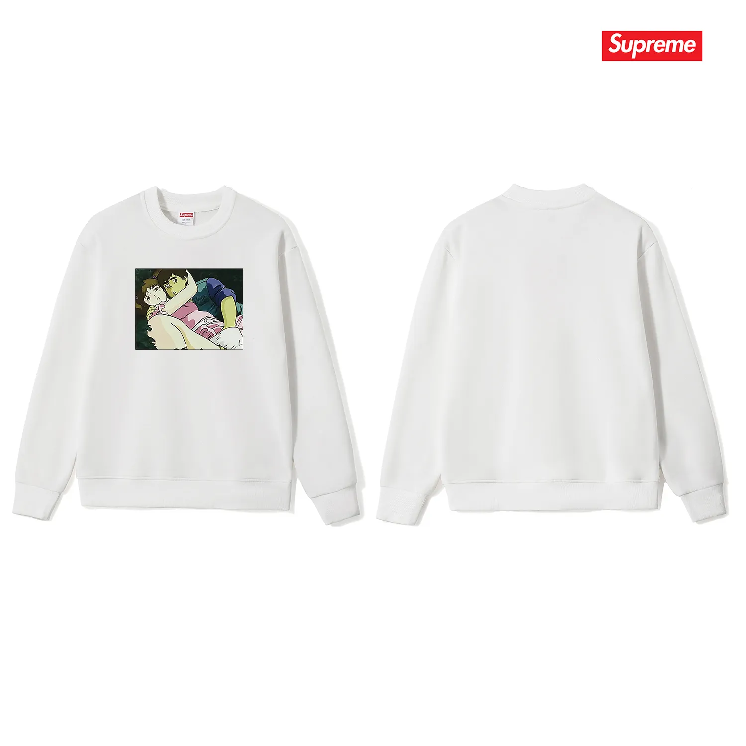Style No. S1115 #terry p150💰 Velvet 160💰 Supreme 15FW Overfiend Touch Tee Toshio Maeda co-branded printed round neck sweatshirt Made of 400 grams of large terry (drop shoulder large version) fabric, soft texture and no pilling Imported environmentally friendly printing glue The pattern is bright and three-dimensional Quality💥Same style for men and women The upper body is trendy Color: black white gray Size: S M L XL XXL