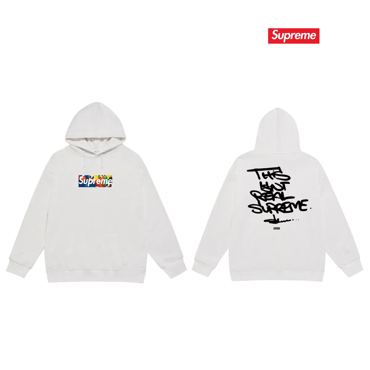 Style No. S2226 #terry P160💰 Velvet P170💰 Sup x Olaolu Slawn FW letter printed hooded sweatshirt Made of 400g large terry 430g silver fox velvet (drop shoulder large version) fabric, soft texture and no pilling Imported environmentally friendly printing glue The pattern is bright and three-dimensional Quality 💥Same style for men and women The upper body is trendy Color: black white gray Size: S M L XL XXL