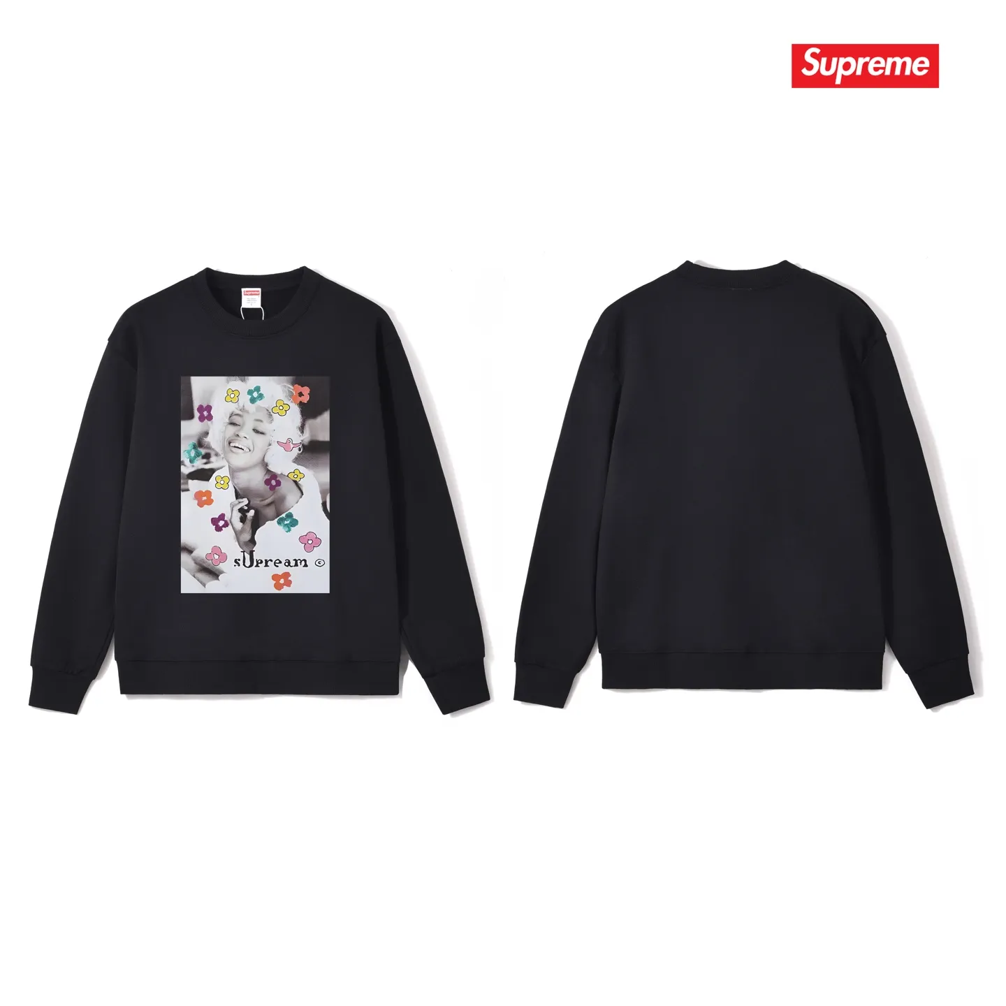 Style No. S1108 #terry p150💰 Velvet 160💰 Supreme Week1Naomi Tee character print round neck sweatshirt Made of 400g large terry (drop shoulder large version) fabric, soft texture and no pilling Imported environmentally friendly printing glue The pattern is bright and three-dimensional Quality💥Same style for men and women The upper body is trendy Color: black white gray Size: S M L XL XXL