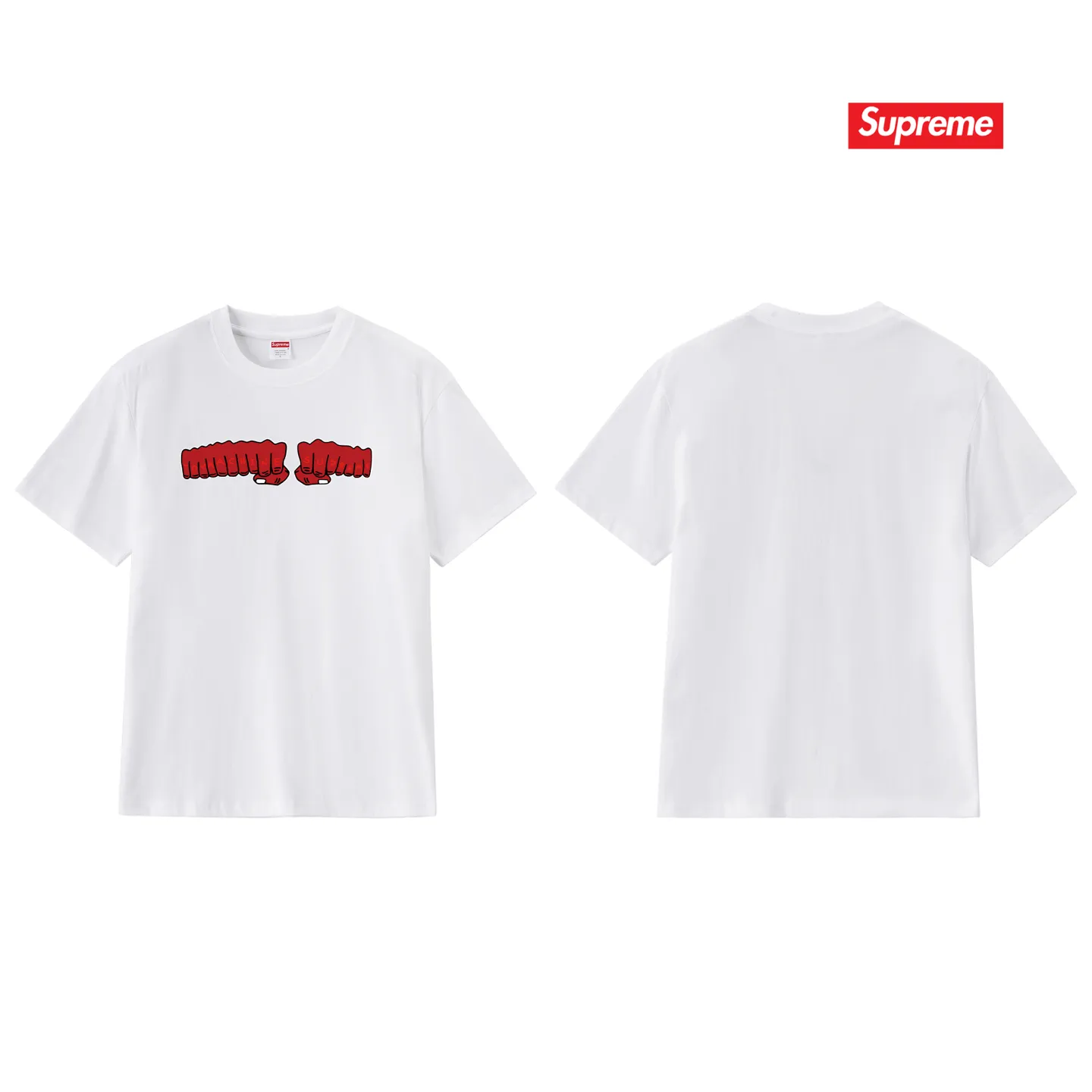 S237 P110💰 Supreme x toy machine joint model SS24 Week4 FIST TEE Short-sleeved American trendy T-shirt with fist printed pattern on the chest. Same style for men and women. Loose fit. Made of 260g combed cotton double yarn. From fabrics to accessories, all three standards are complete and follow ZP. Imported Matsui company slurry printing will never crack. The whole piece is made with a three-needle five-thread process. The neckline-shoulder seam-sleeve seam is double-lined, and it looks more three-dimensional and textured. The process is the same as the authentic original version. The classic version. Feel free to compare zp. The whole piece is made of a three-needle five-thread process. The neckline-shoulder seam-sleeve seam is double-threaded, which looks more three-dimensional and textured. The process is the same as the authentic original version. The classic version. Color: Black White Light Gray Pink Navy Size: S M L XL XXL
