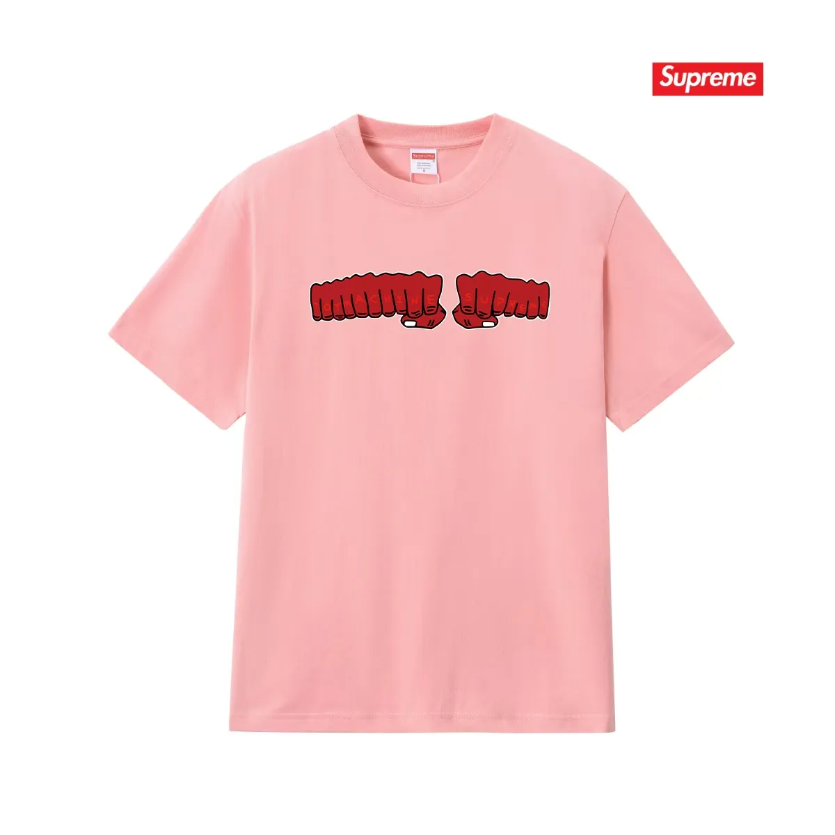 S237 P110💰 Supreme x toy machine joint model SS24 Week4 FIST TEE Short-sleeved American trendy T-shirt with fist printed pattern on the chest. Same style for men and women. Loose fit. Made of 260g combed cotton double yarn. From fabrics to accessories, all three standards are complete and follow ZP. Imported Matsui company slurry printing will never crack. The whole piece is made with a three-needle five-thread process. The neckline-shoulder seam-sleeve seam is double-lined, and it looks more three-dimensional and textured. The process is the same as the authentic original version. The classic version. Feel free to compare zp. The whole piece is made of a three-needle five-thread process. The neckline-shoulder seam-sleeve seam is double-threaded, which looks more three-dimensional and textured. The process is the same as the authentic original version. The classic version. Color: Black White Light Gray Pink Navy Size: S M L XL XXL